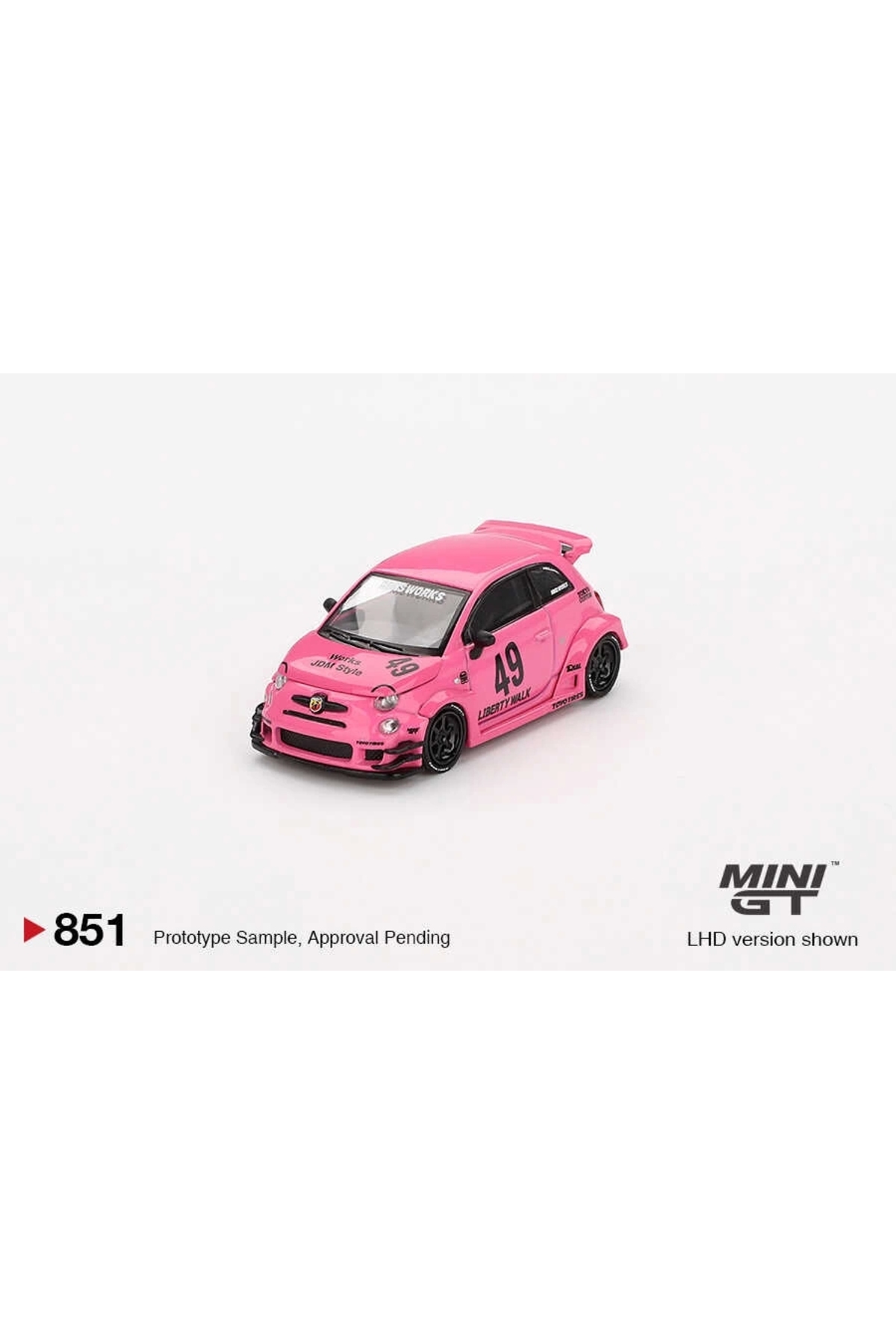مدل خودرو ABARTH 595 LB WORKS X ABAS PINK 851 اورجینال mini gt