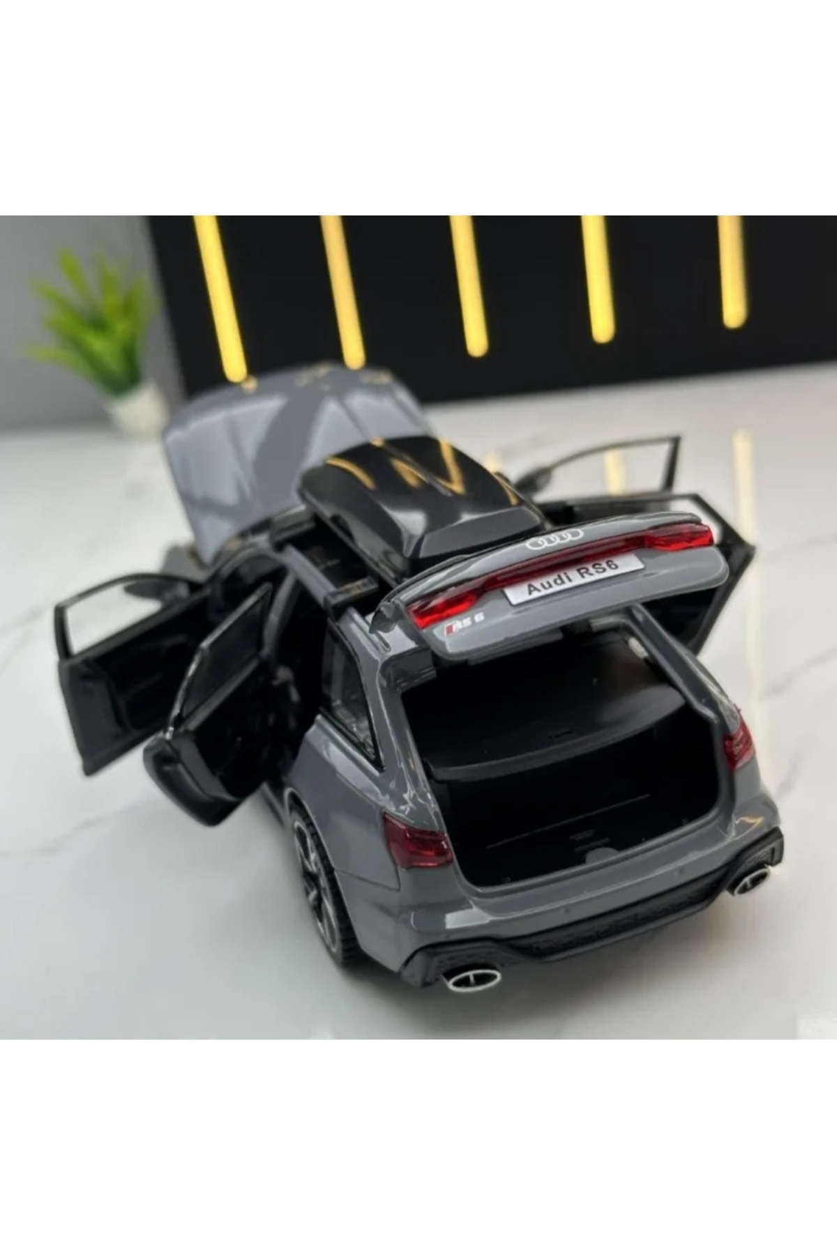 مدل خودرو مجموعه صدا و نور AUDI RS6 AVANT WITH ROOF RACK 1:32 DIECAST METAL MODEL CAR اورجینال Jutenya