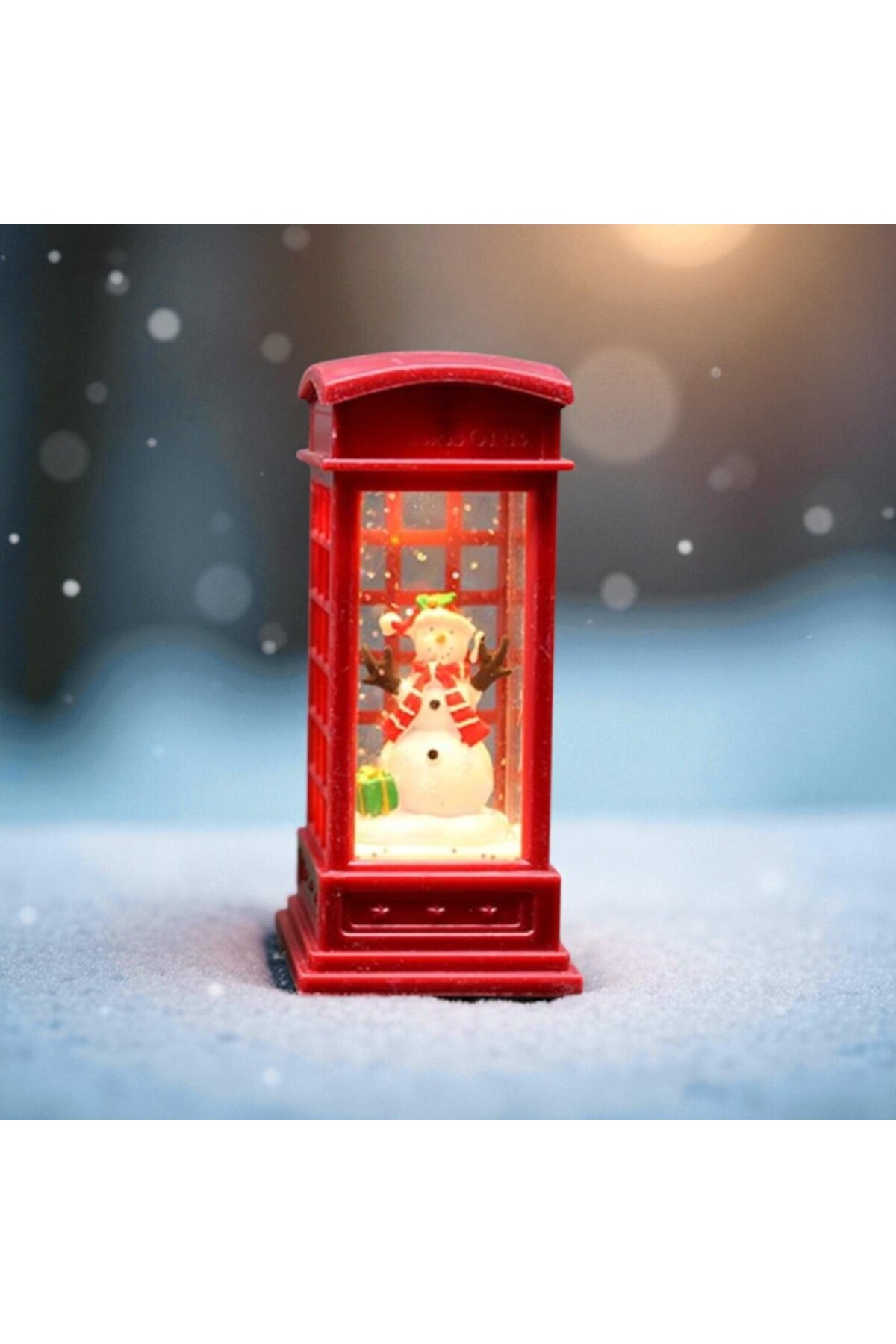 گوی برفی SNOW GLOBE روشن با باجه تلفن مفهومی سال نو VIP 14 سانتی متر از ترکیه Kuzey Tacı