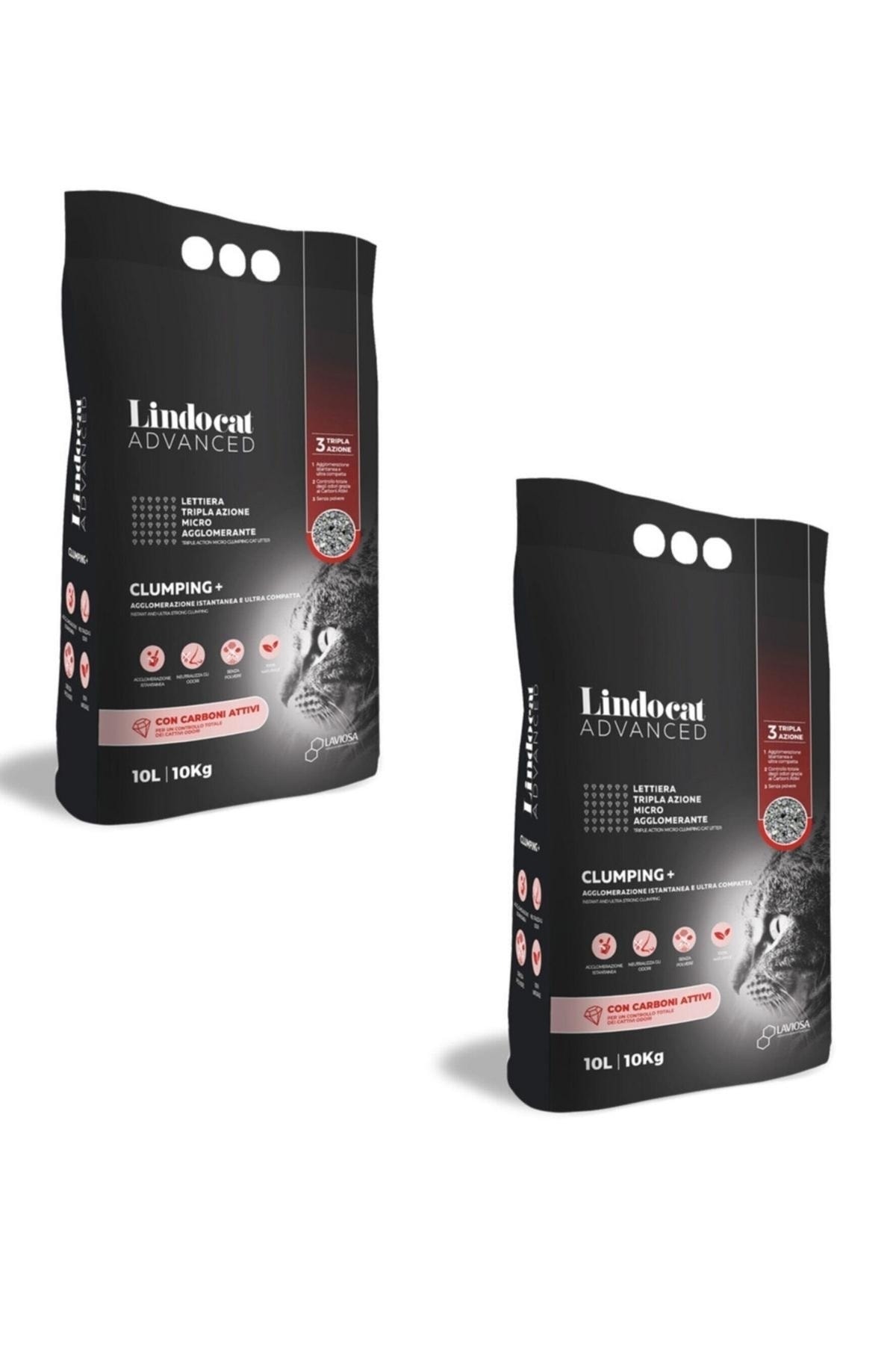 خاک گربه بنتونیتی گوله‌شونده با کربن فعال، ۱۰ لیتر × ۲ بسته، لیندوکَت Lindocat
