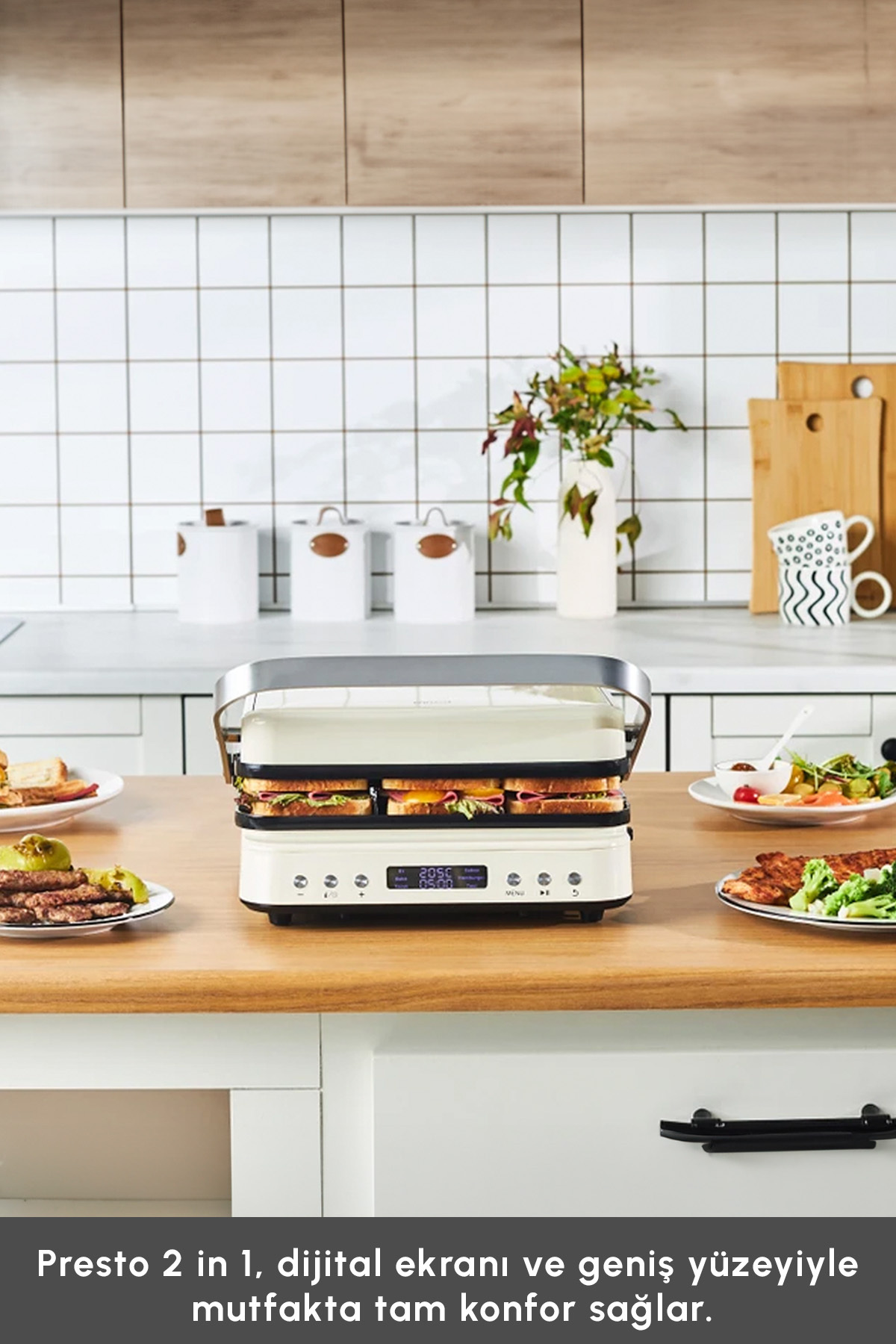 دستگاه ساندویچ و تست PRESTO 2 IN 1 DIGITAL 2009 GRILL AND TOSTER 6 SLICES 2000W اورجینال Karaca