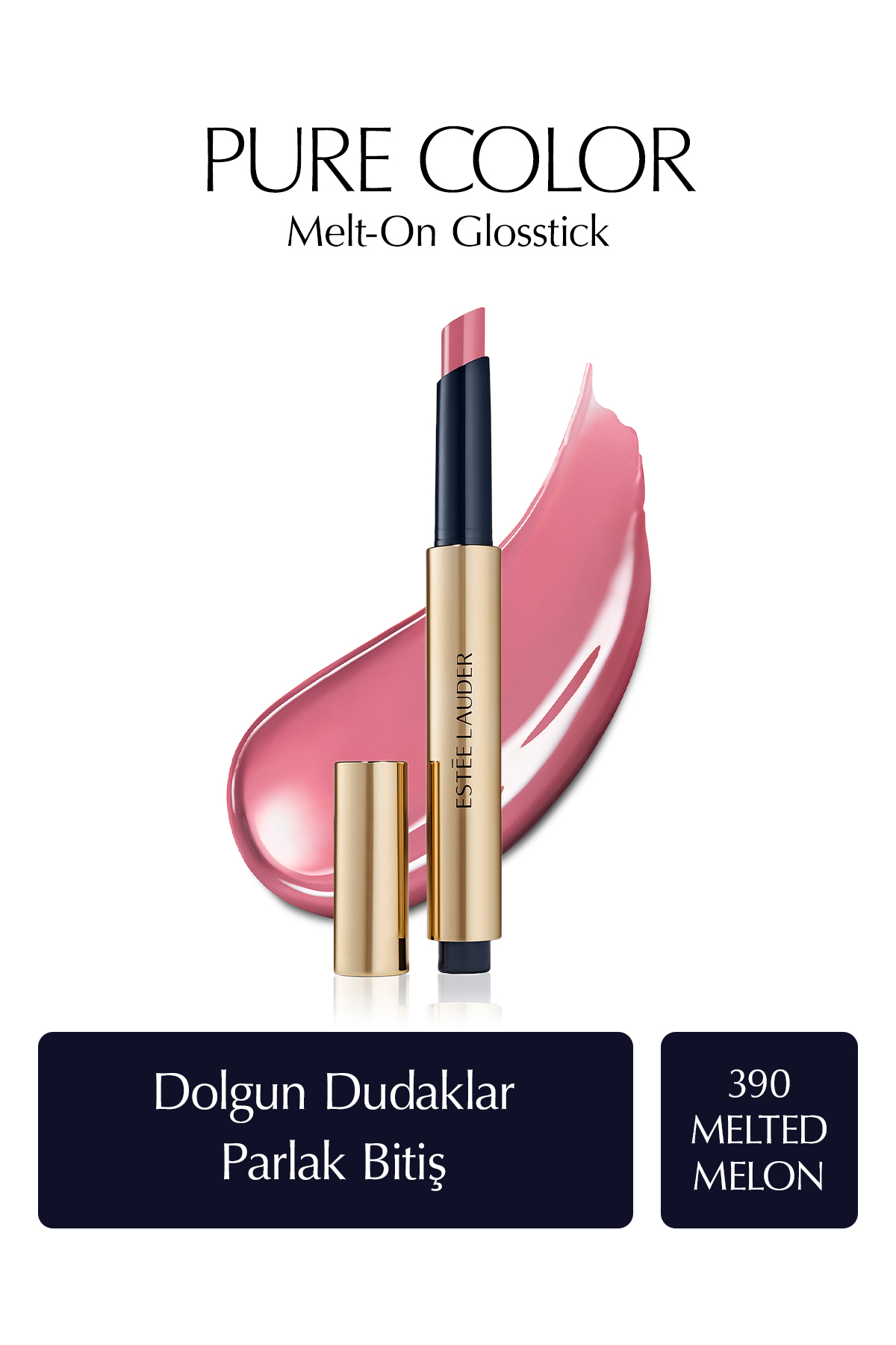 رژ لب ذوب رنگ خالص ON TRINKER مؤثر GLOSTICK DOLGIZER رنگ: 390 خربزه شده Estee Lauder