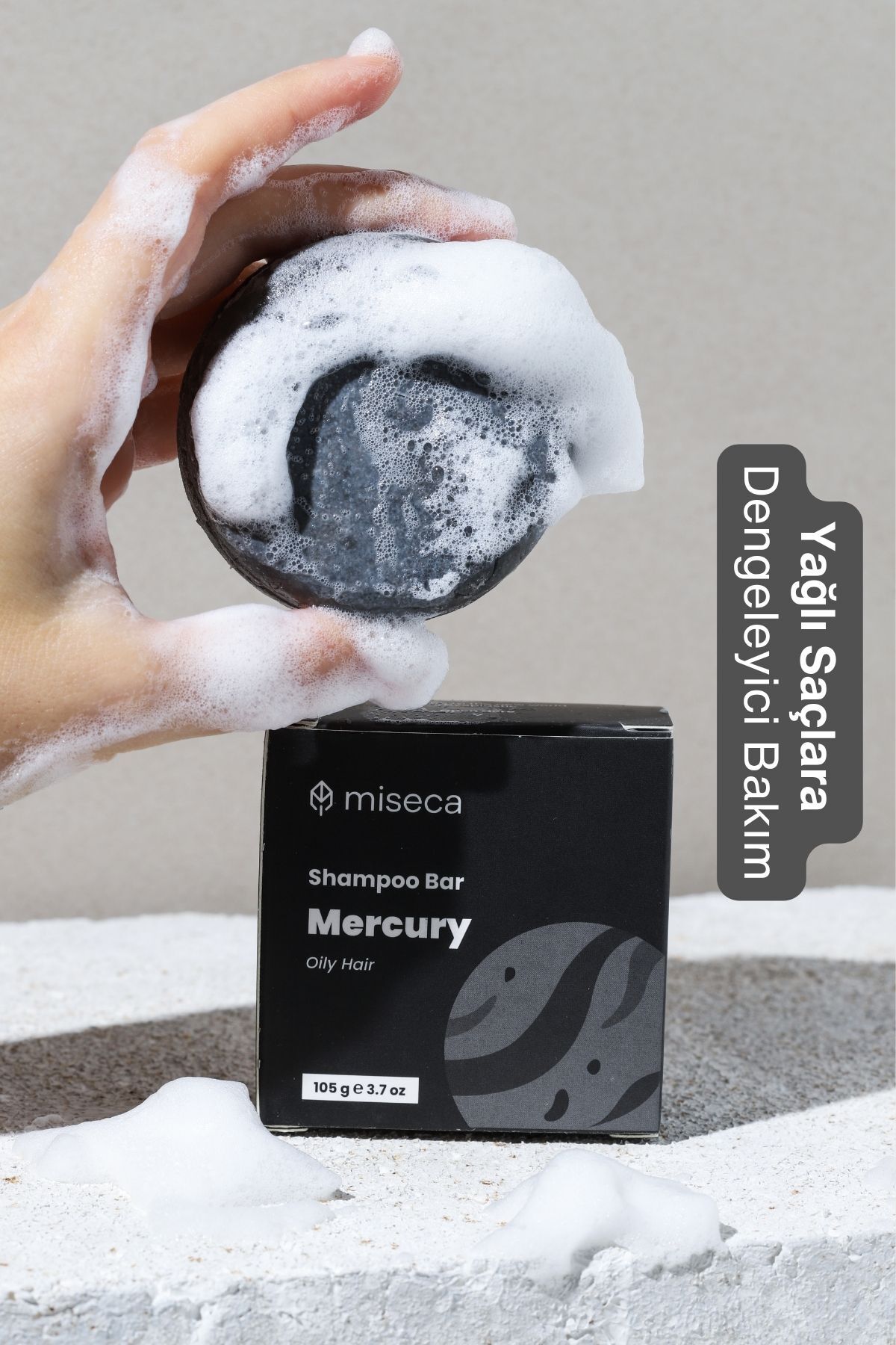 شامپو جامد متعادل کننده موهای چرب مدل Mercury با حجم 105 میلی لیتر miseca