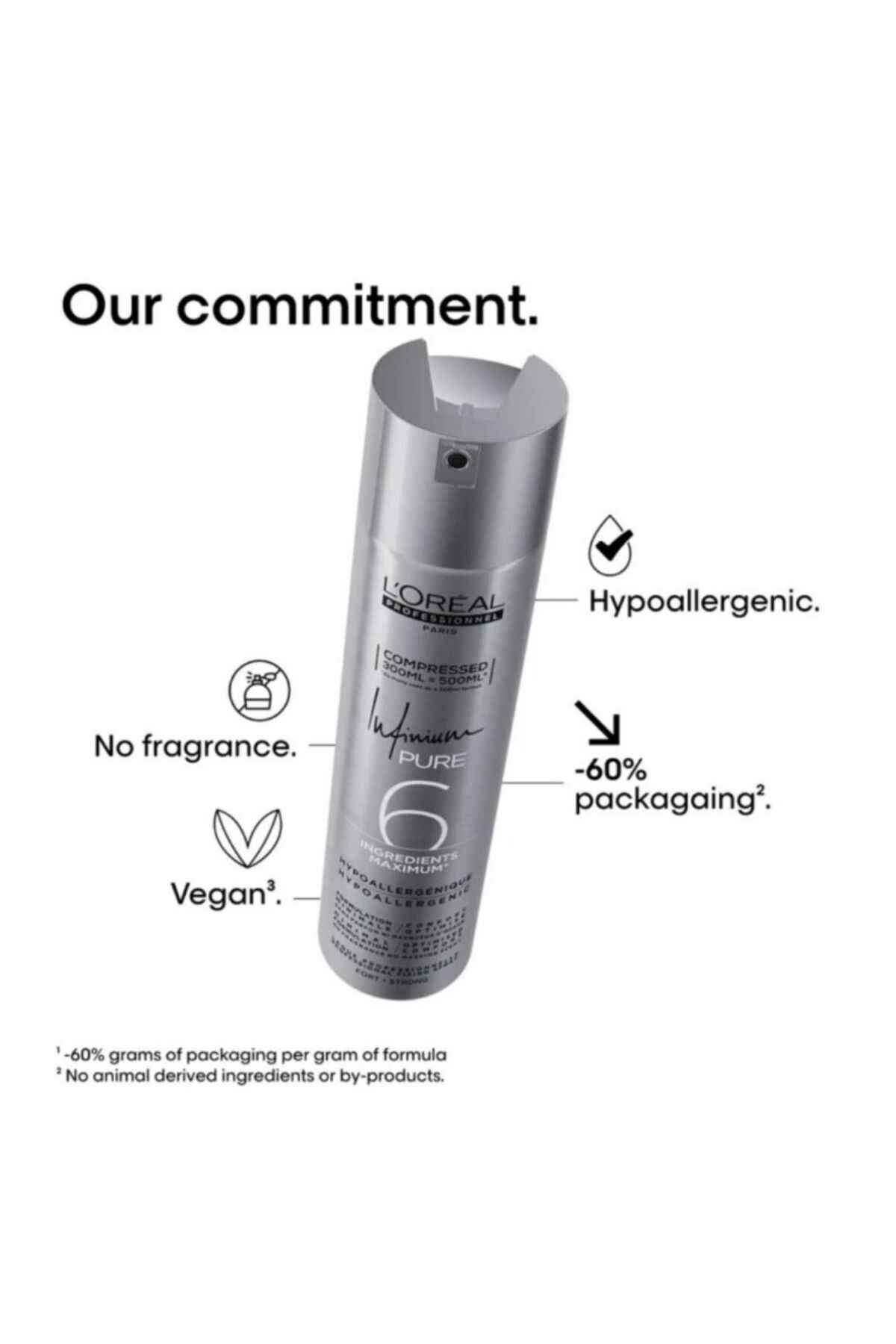 اسپری مو INFINIUM PURE FORT 300 میل بسته بندی جدید L'oreal Professionnel