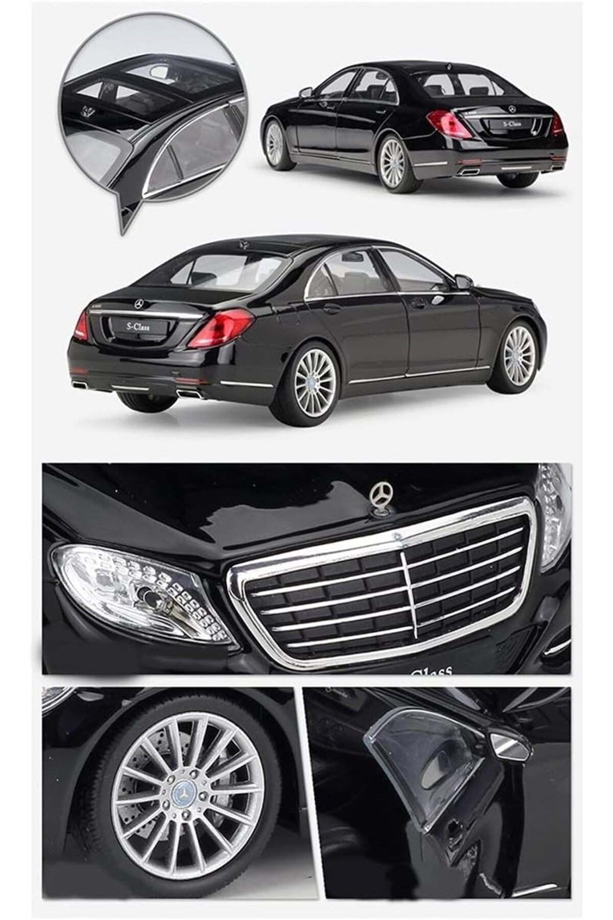 ماشین اسباب بازی مرسدس بنز S CLASS 1:24 SCALE DIECAST MODEL CAR BLACK EDITION اصل دارای مجوز Cici Oyuncak