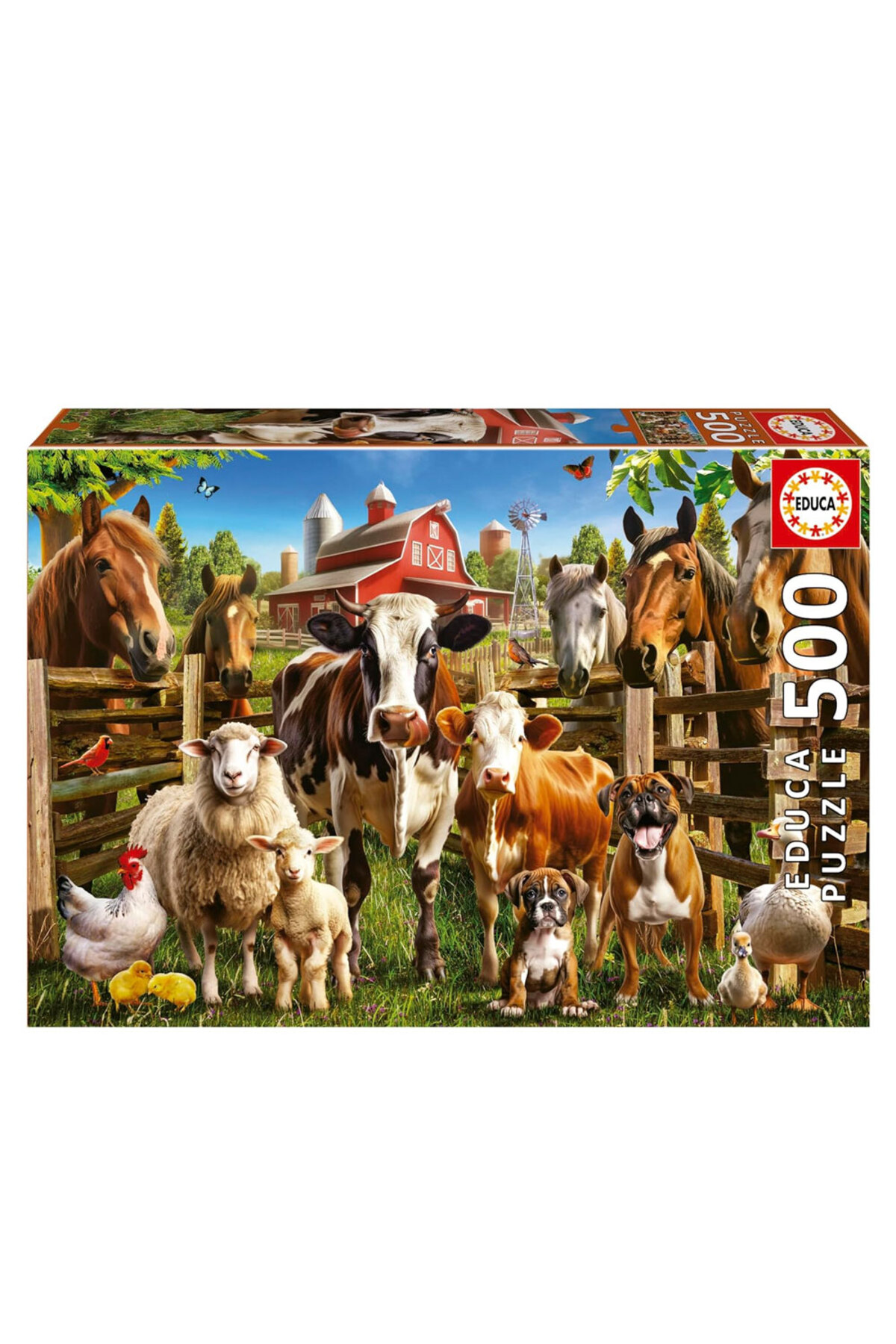 پازل حیوانات EDUCA 500 PIECE FARMYARD BUDDIES 19905 از ترکیه Educa Puzzle