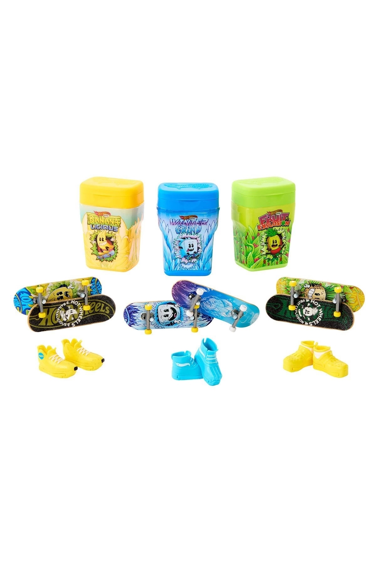 ماشین اسباب بازی جعبه اسکیت بورد باینری FABBATOYS HOT SKATE آدامس با مضمون هات ویلز اورجینال HOT WHEELS