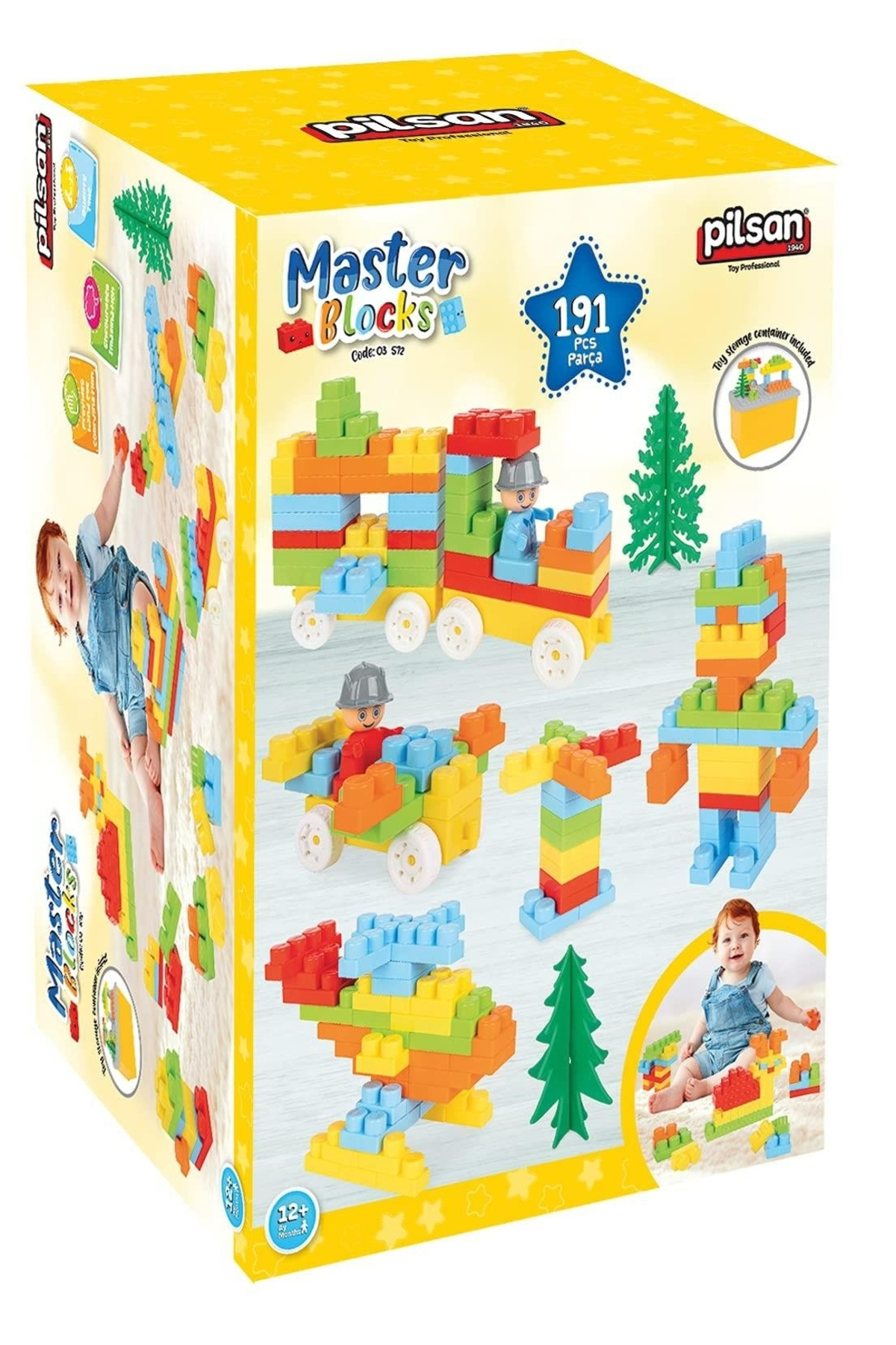 لگو و اسباب بازی های ساخت محور PILSAN MASTER BLOCKS 128 PIECE با لوازم جانبی از ترکیه PİLSAN