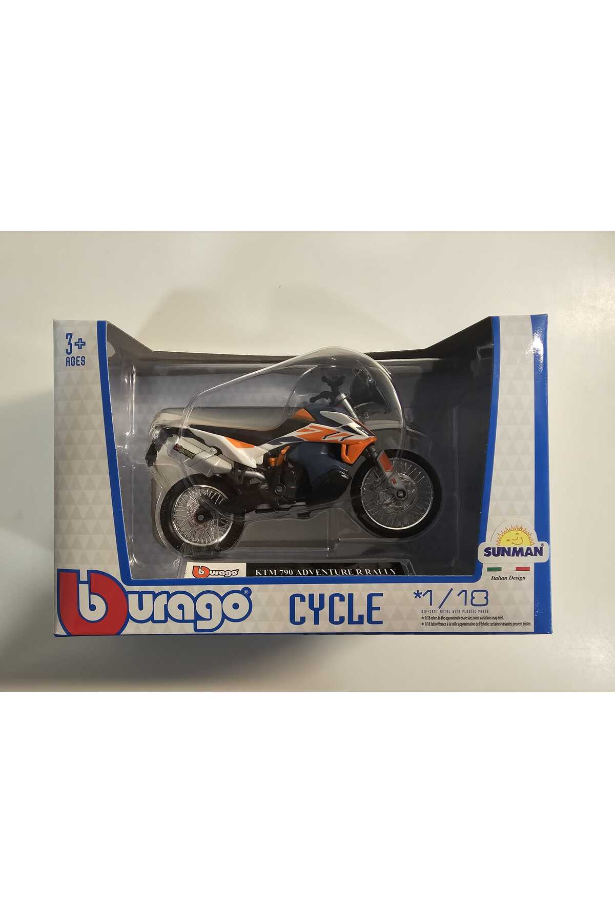 مدل خودرو SUNMAN 1:18 BURAGO KTM 790 ADVENTURE RALLY دارای مجوز از ترکیه Burago