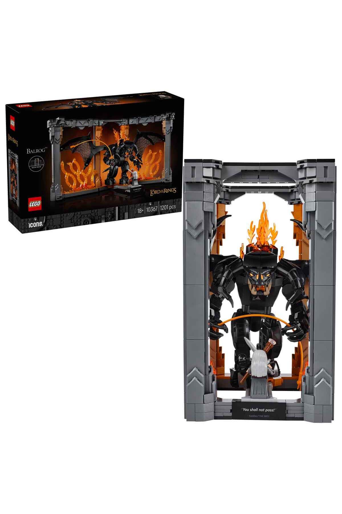لگو و اسباب بازی های ساخت محور ICONS THE LORD OF RINGS: BALROG BOOKSHELF DECOR 10367 فیلم تزئینی بزرگسالان اورجینال LEGO