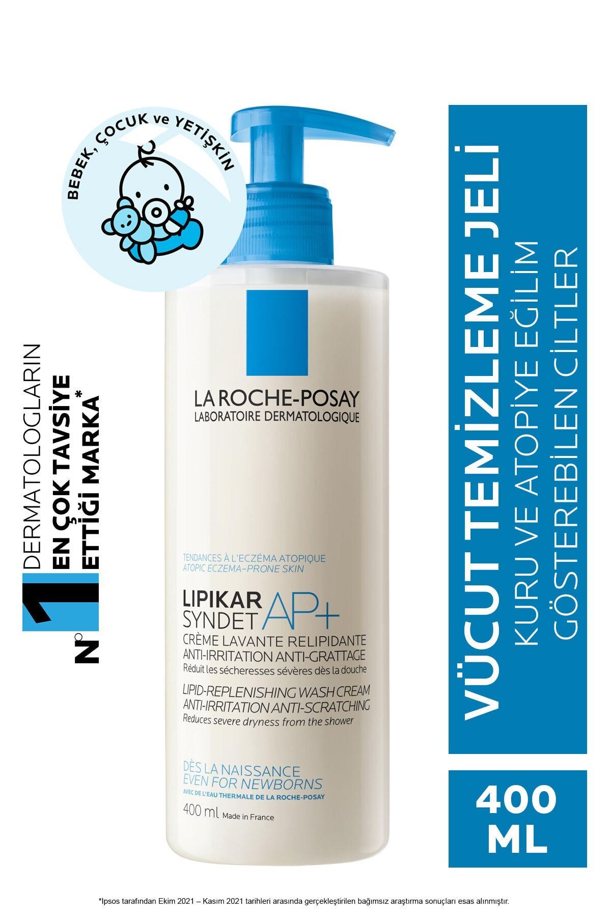 La Roche Posay ژل شستشوی صورت و بدن Lipicar برای پوست خیلی خشک و حساس AP+ 400 میلی لیتر