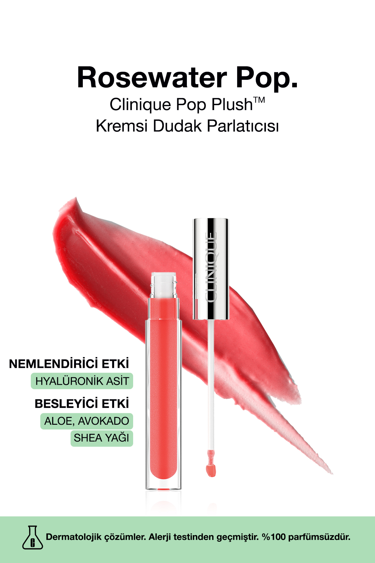 رژ لب POP PLUSH ™ CREAMY LIP SHINE رنگ: گلاب پاپ 3.4ML | پایان روشن اثر مرطوب کننده Clinique