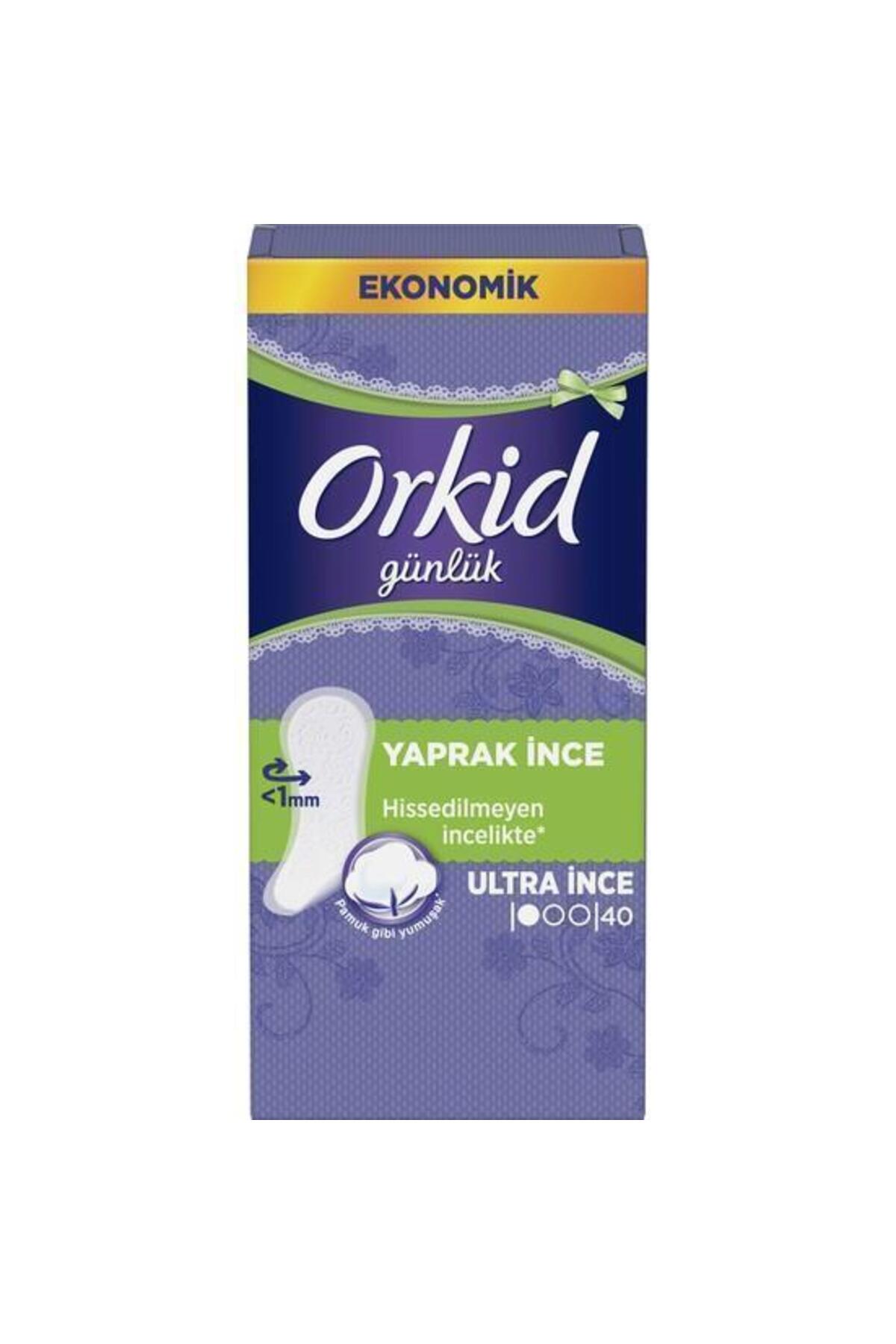 نوار بهداشتی روزانه بدون عطر 40 عددی مدل ورقه‌ای ورکید Orkid