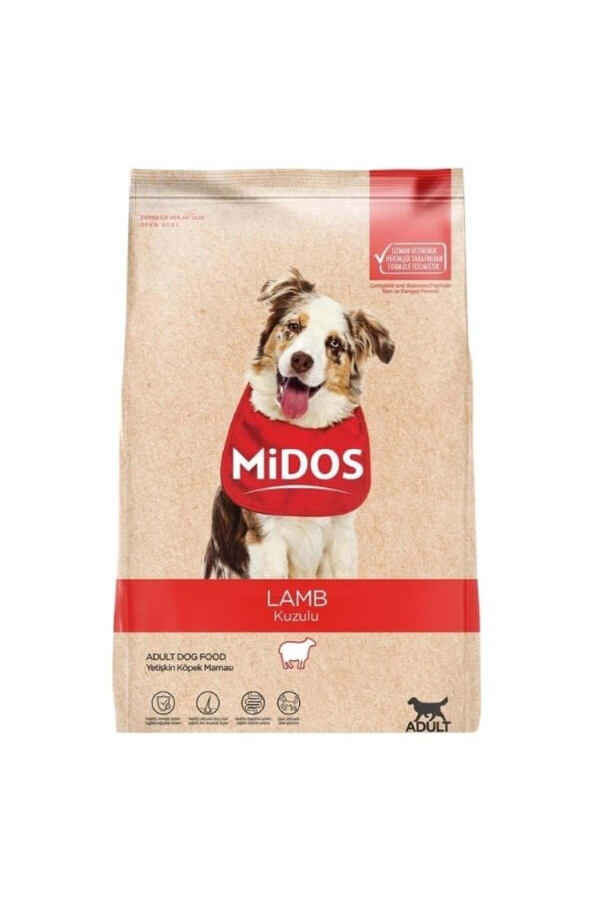 غذای سگ بالغ میدوس Midos با گوشت بره و برنج، ۳ کیلوگرم