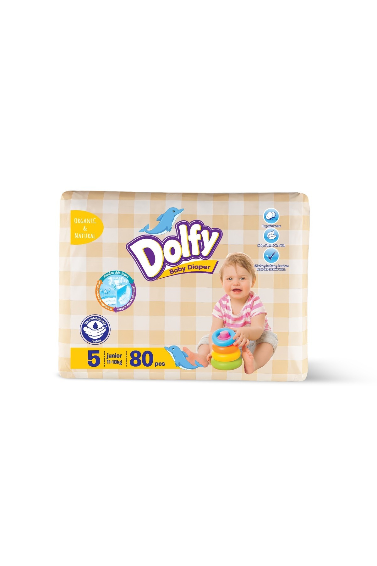 پوشک بچه سایز 5 I 80 عدد 11 18 کیلوگرم اورجینال DOLFY