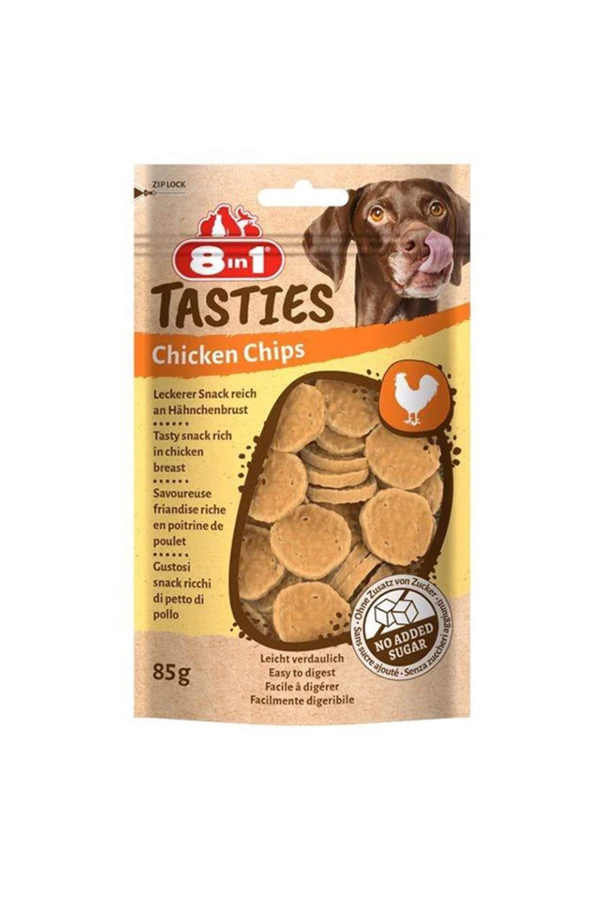 تشویقی سگ ۸این۱ 8in1 Tasties Chicken Chips، ۸۵ گرم