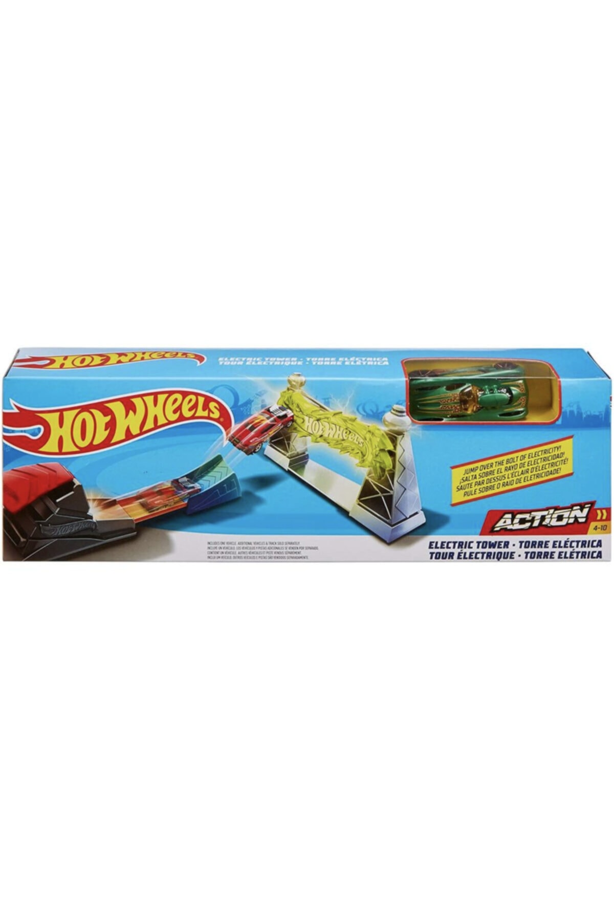 ماشین اسباب بازی مسابقه پرش آکروباتیک مجموعه برج برقی FTH80 هات ویلز اورجینال HOT WHEELS