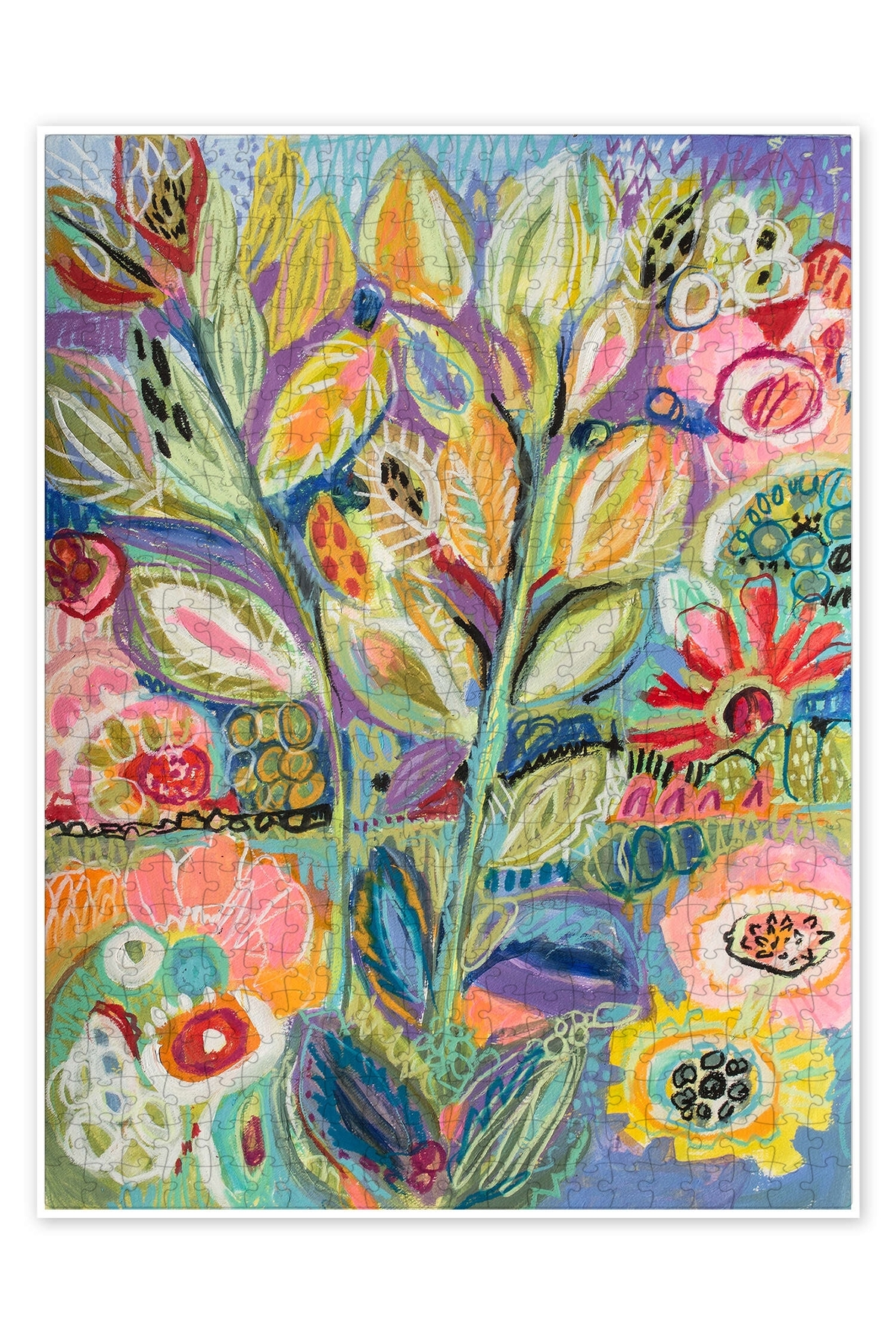 پازل GARDEN OF WHIMSY II 500 PIECE PUZZLE JIGSAW BOHEMIAN ABSTRACT ART از ترکیه Jeronkarji