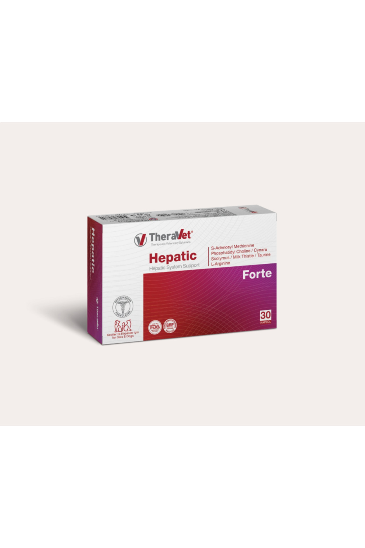 مکمل پشتیبان کبد گربه تراوت Theravet Hepatic Forte، بسته ۳۰ عددی