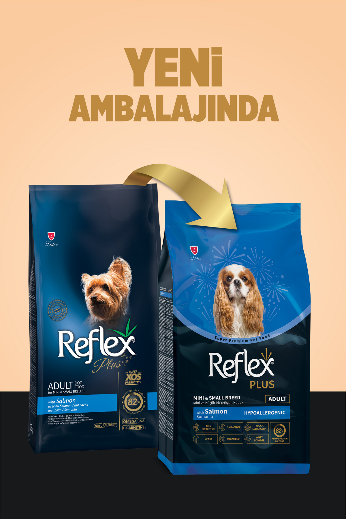 غذای خشک سگ بالغ رفلکس Reflex Plus هیپوآلرژنیک با طعم سالمون، ۸ کیلوگرم