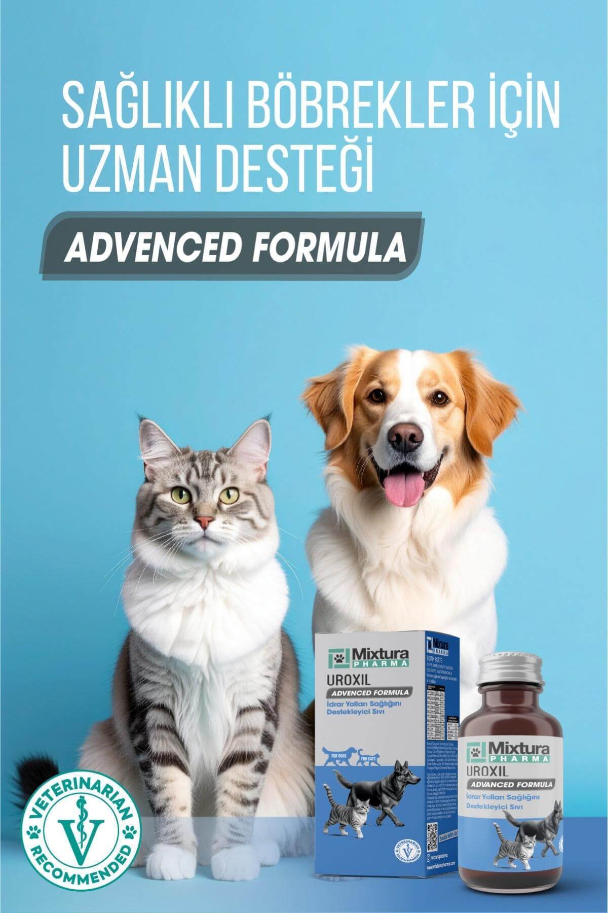 مکمل مایع حمایتی دستگاه ادراری گربه و سگ میکسچورا فارما Mixtura Pharma Uroxil MT12000
