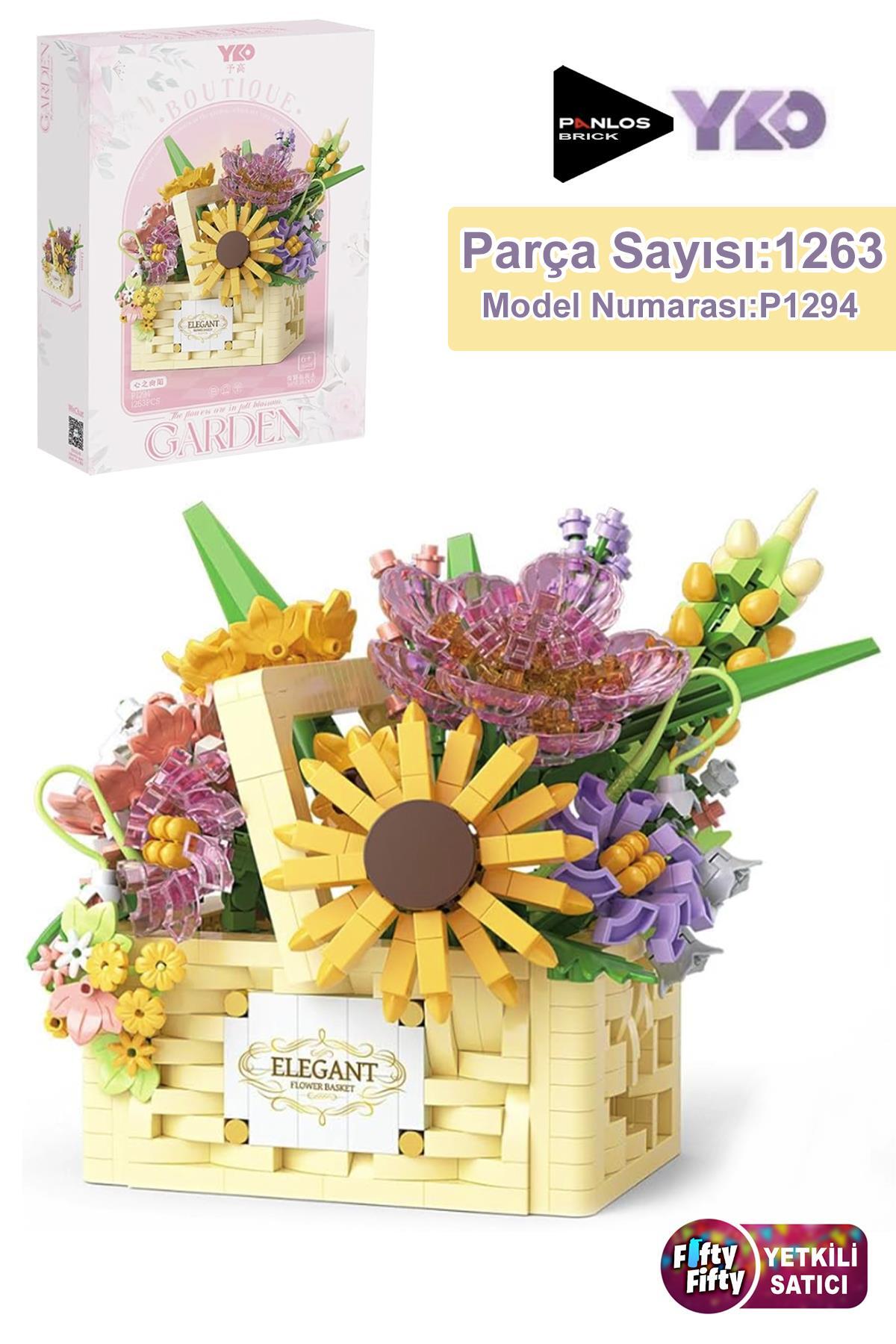 لگو و اسباب بازی های ساخت محور دسته گل تزیینی کلکسیونی PANLOS YKO سری مدل 1263 ست ساختمانی FFP1294 از ترکیه Vagonlife