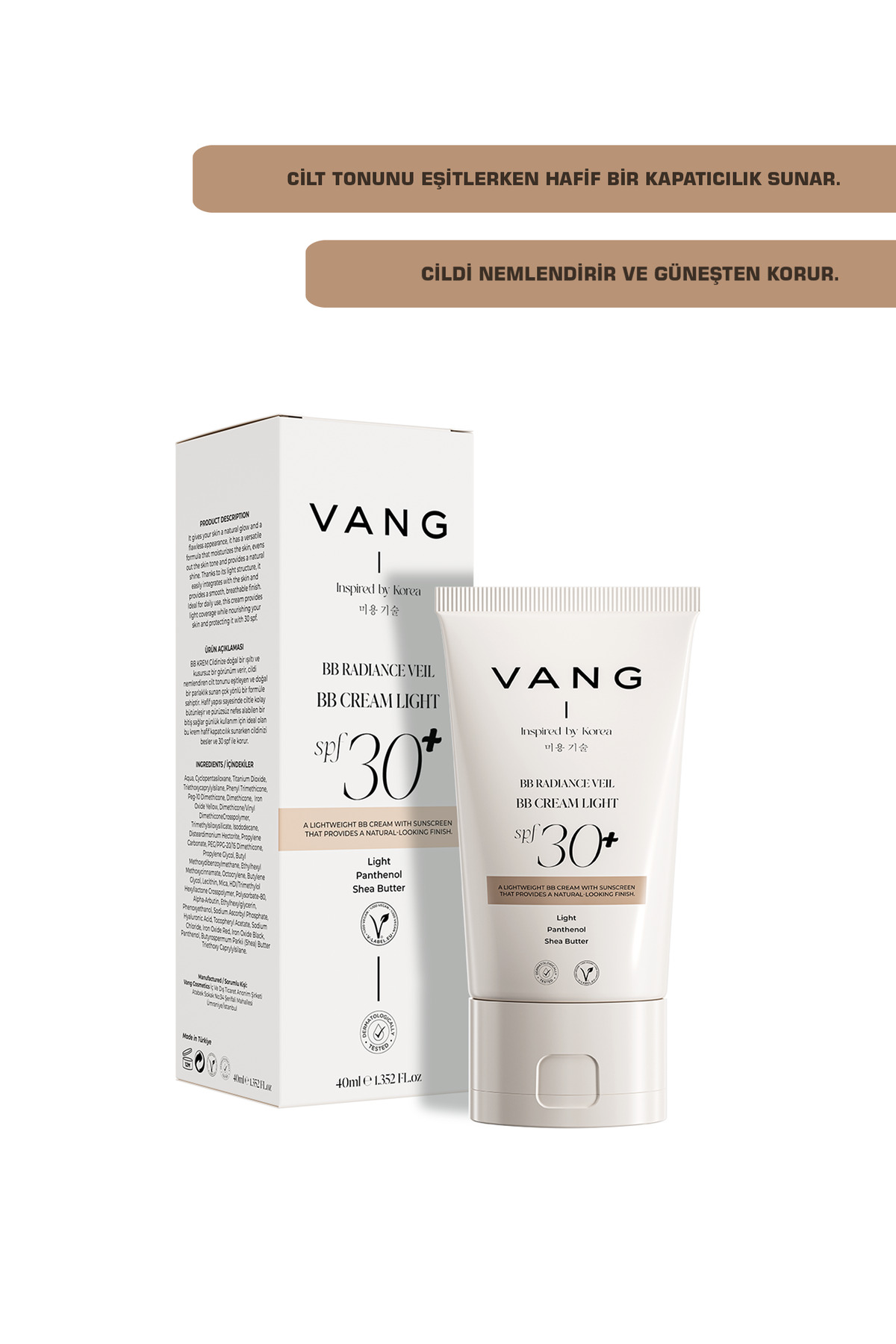 کرم بی بی و سی سی قوی با SPF 30+ و حجم 40 میلی لیتر رنگ قهوه‌ای VANG
