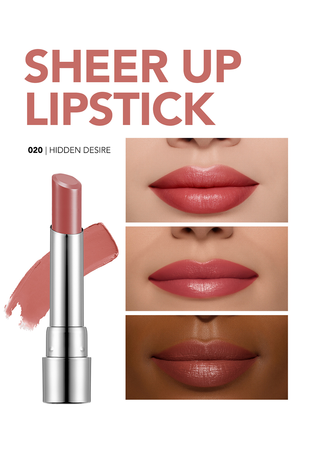 رژ لب مرطوب کننده و براق رنگ قهوه‌ای مدل Sheer Up Sls. شماره 020 فلورمار Flormar