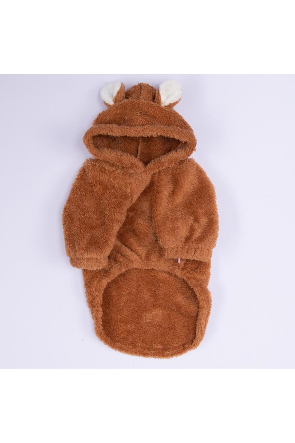 هودی سگ پاوستار Pawstar Lucca Teddy، مدل PS25-1098، قهوه‌ای با گوش خرسی