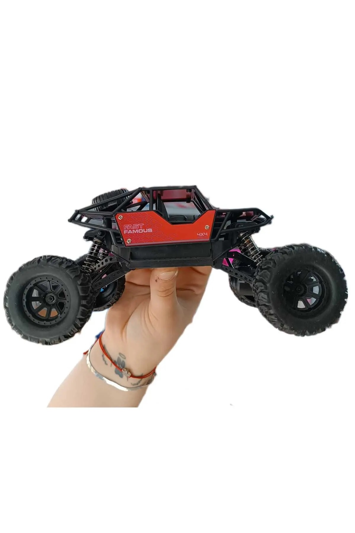 کنترل از راه دور قابل شارژ خارج جاده جیپ فلزی بدنه زمین ماشین 22,5 سانتی متری BIG FOOD ROCK CROWLER CAR ترکیه LRS STORE