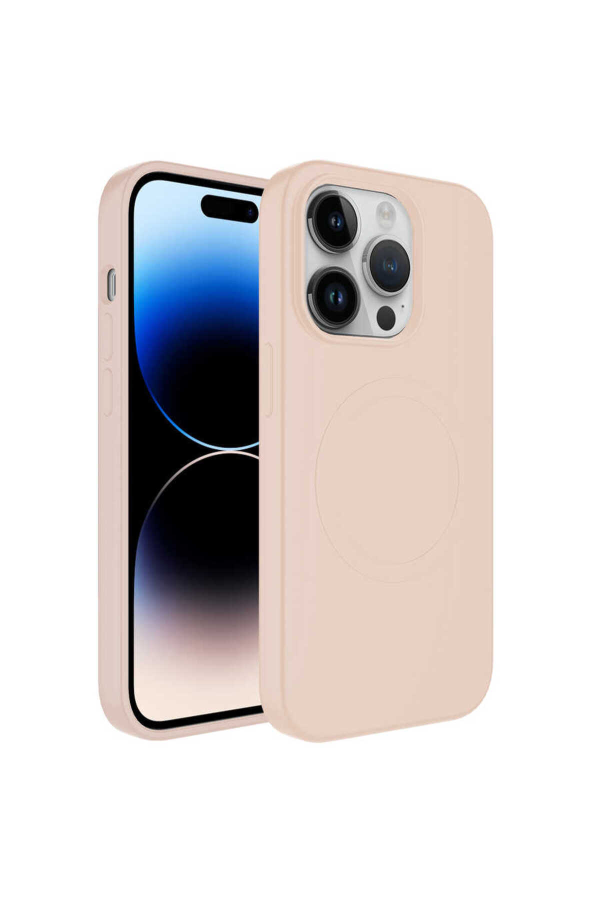 کاور و قاب شارژر بی‌سیم MAGSAFE سازگار با IPHONE 13 PRO MAX دارای سیلیکونی رنگ پاستلی ATA PLAS P Zore