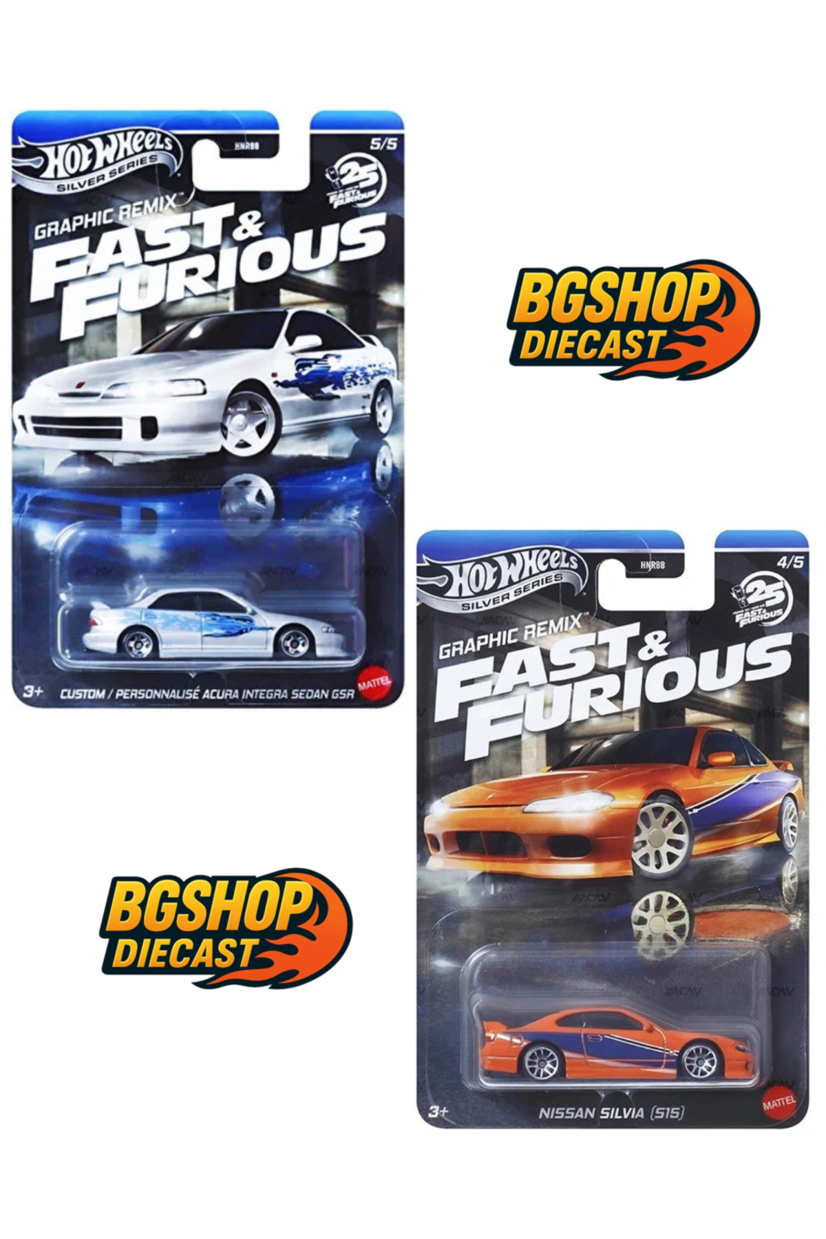 ماشین اسباب بازی FAST & FURIOUS سفارشی شخصی اینتگرا سدان GSR نیسان سیلویا S15 از ترکیه HOT WHEELS