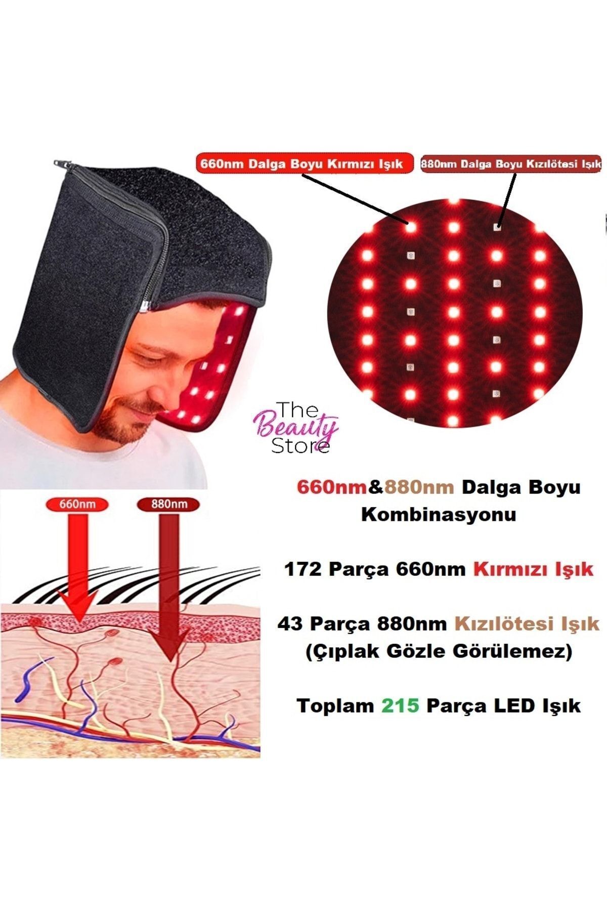 ست مراقبت مو ماسک از درمانی دستگاه لیزر نور مادون قرمز تقویت کننده رشد اورجینال TheBeautyStore