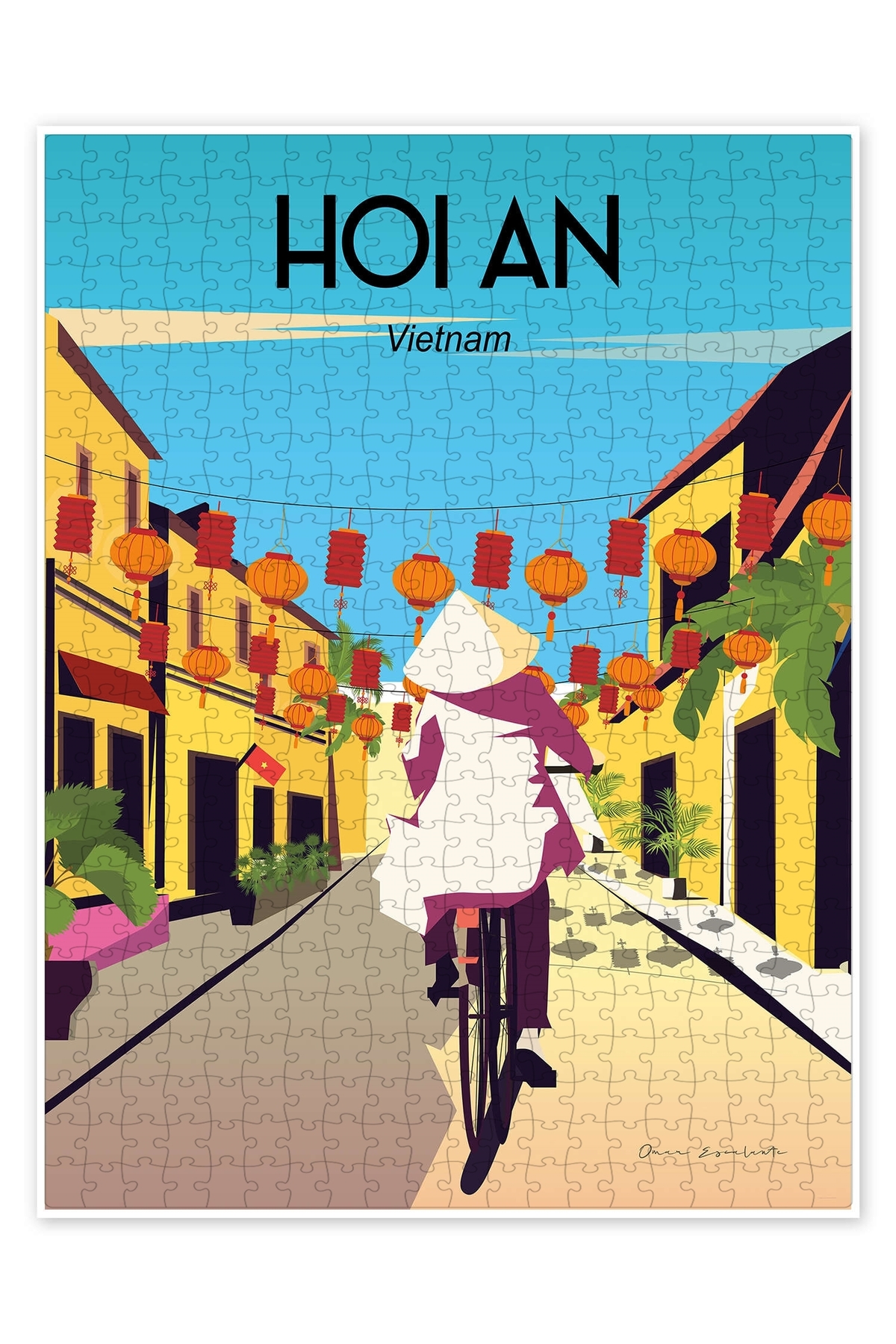 پازل HOI AN VIETNAM 500 PIECE اره منبت کاری مویی شهر منظره سرگرمی مضمون از ترکیه Jeronkarji