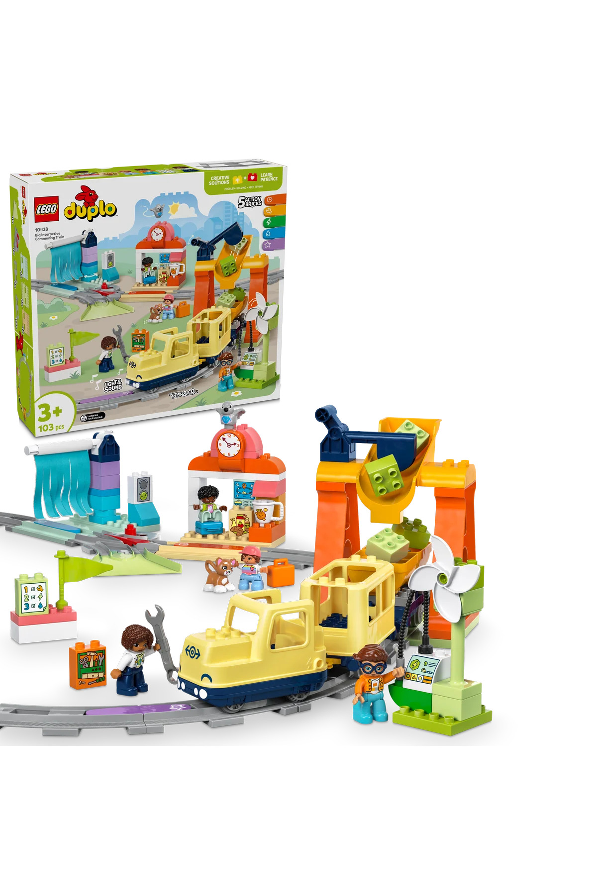 لگو و اسباب بازی های ساخت محور ® DUPLO® LARGE INTERACTIVE NEIGHBORHOOD TRAIN 10428 3+ مجموعه آموزشی 103 قطعه اورجینال LEGO