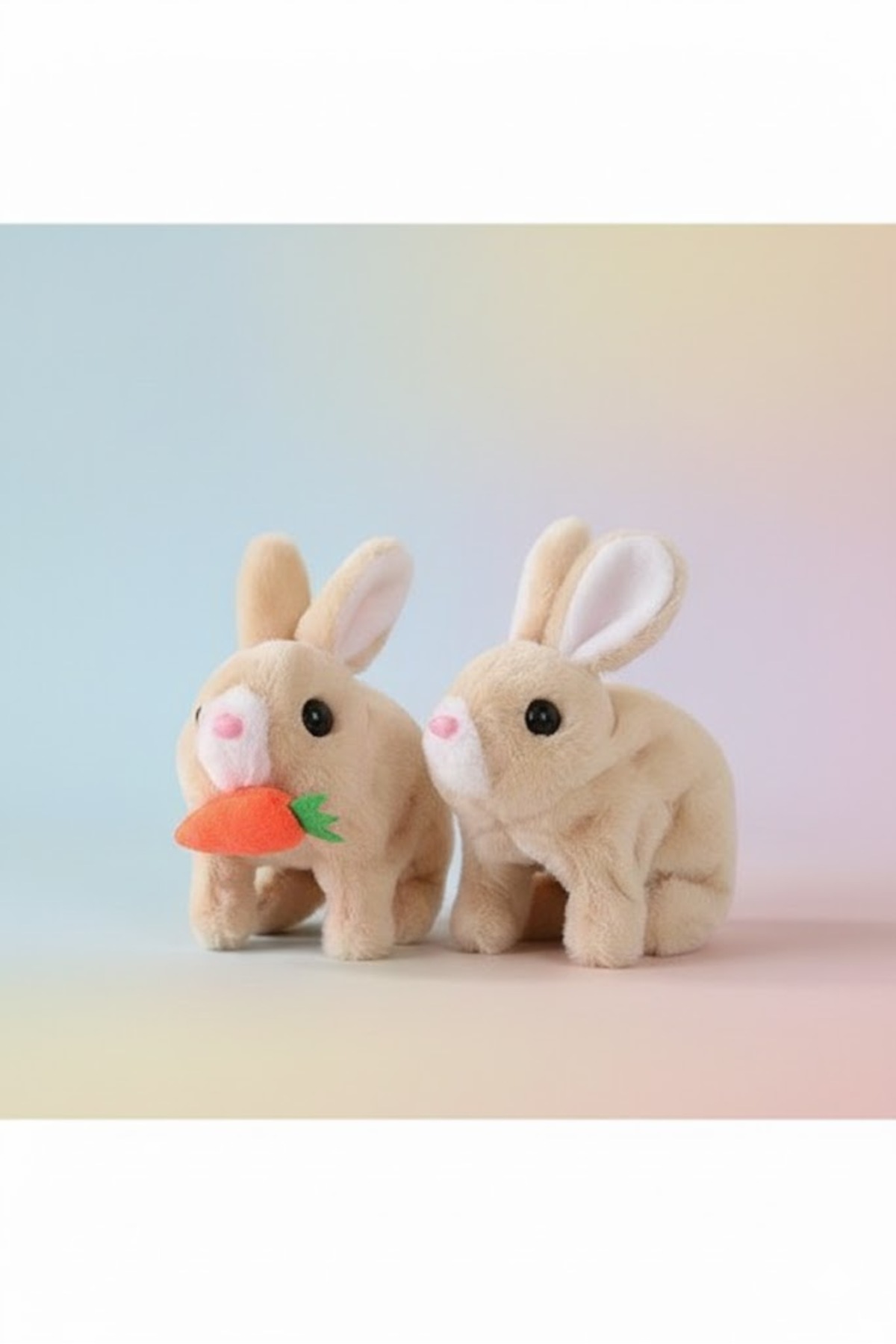 اسباب بازی های پشمی خرگوش TINYJOY با گوش‌ها چراغ‌ها و صداها اسباب‌بازی هدیه باتری peluş