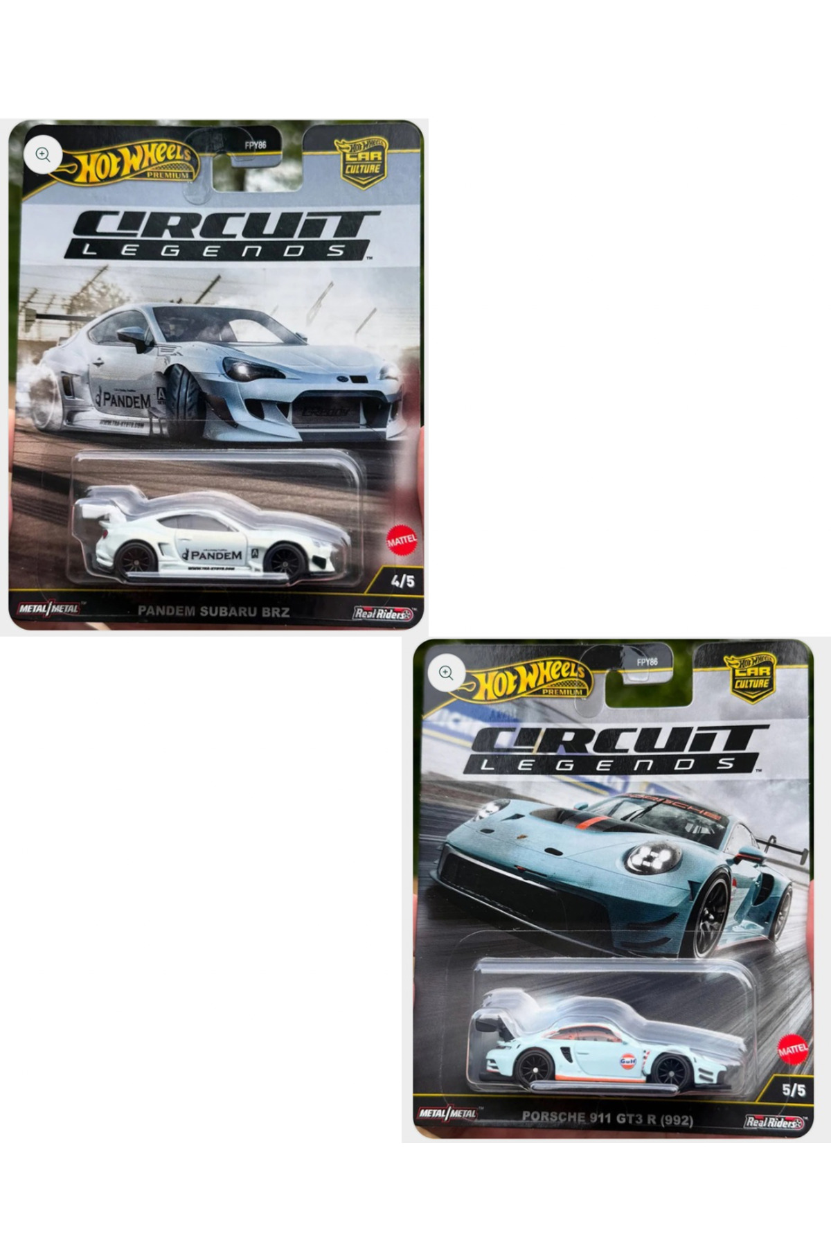 ماشین اسباب بازی CIRCUIT LEGENDS PANDEM SUBARU BRZ PORSCHE 911 GT3 R 992 از ترکیه HOT WHEELS
