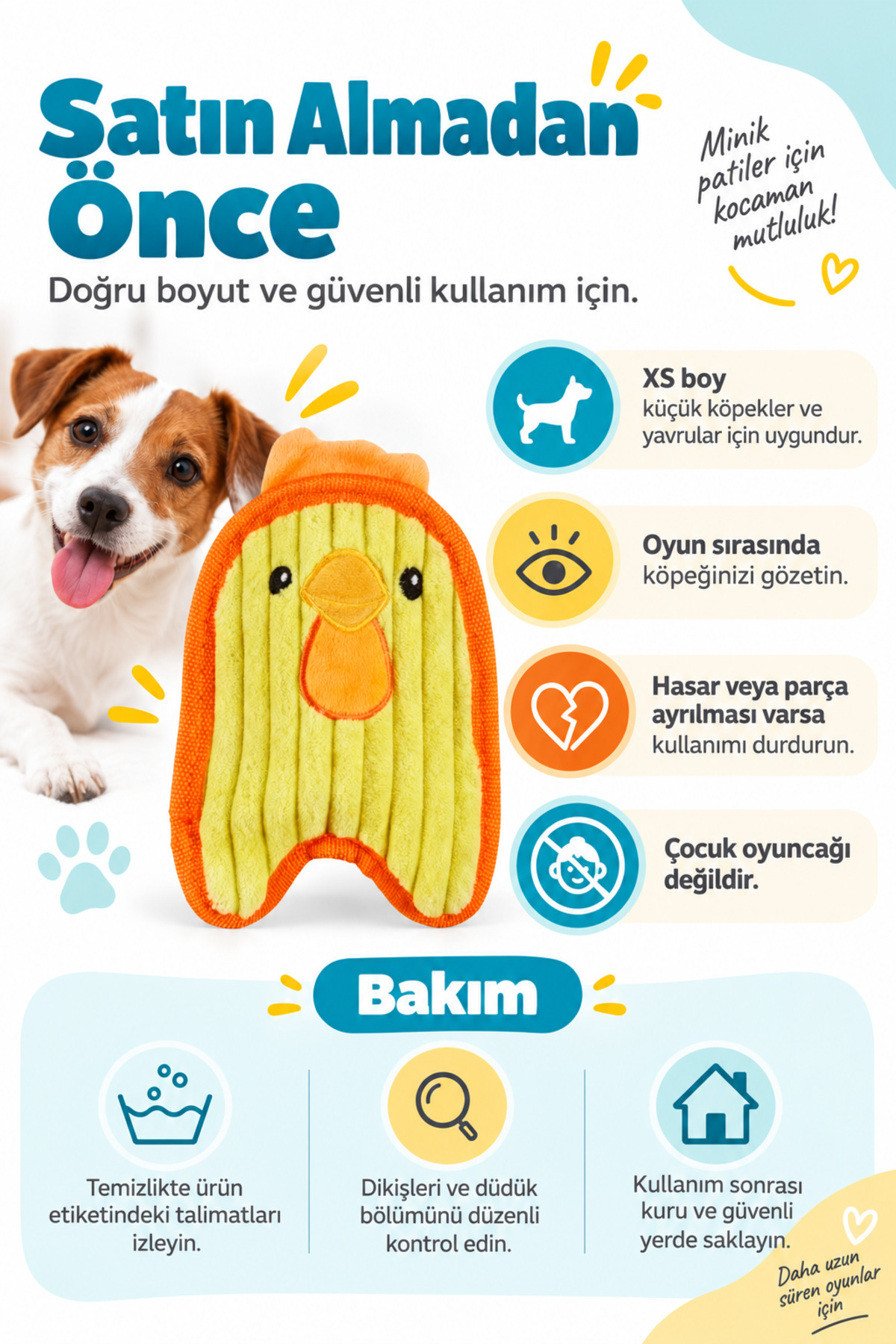 اسباب‌بازی پولیشی صدادار سگ، آوت‌وارد هاوند Outward Hound Durablez Chicky XS زرد