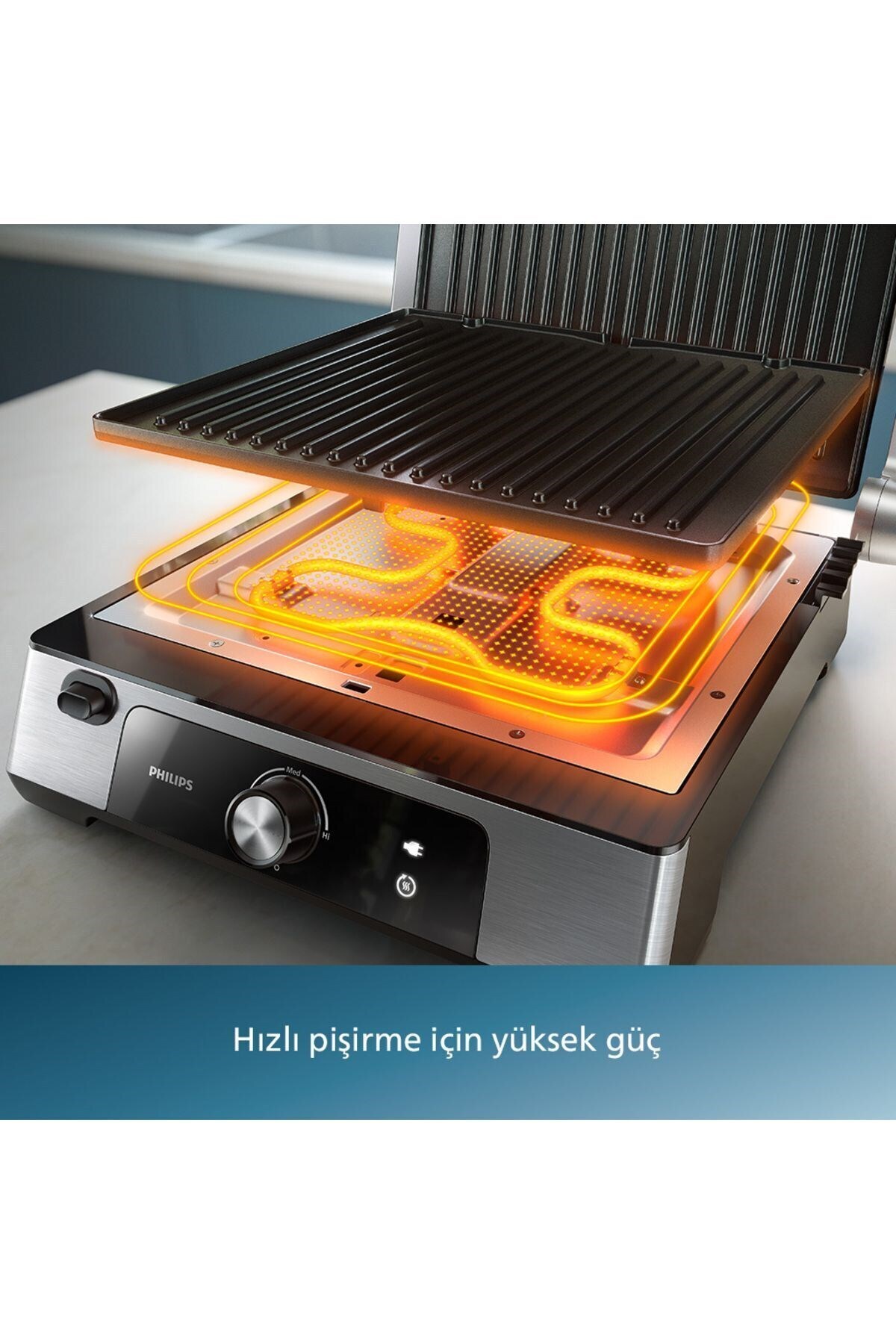 دستگاه ساندویچ و تست گریل توستر HD6301 2200W سری 5000 قهوه ساز ترک فیلیپس اورجینال Philips