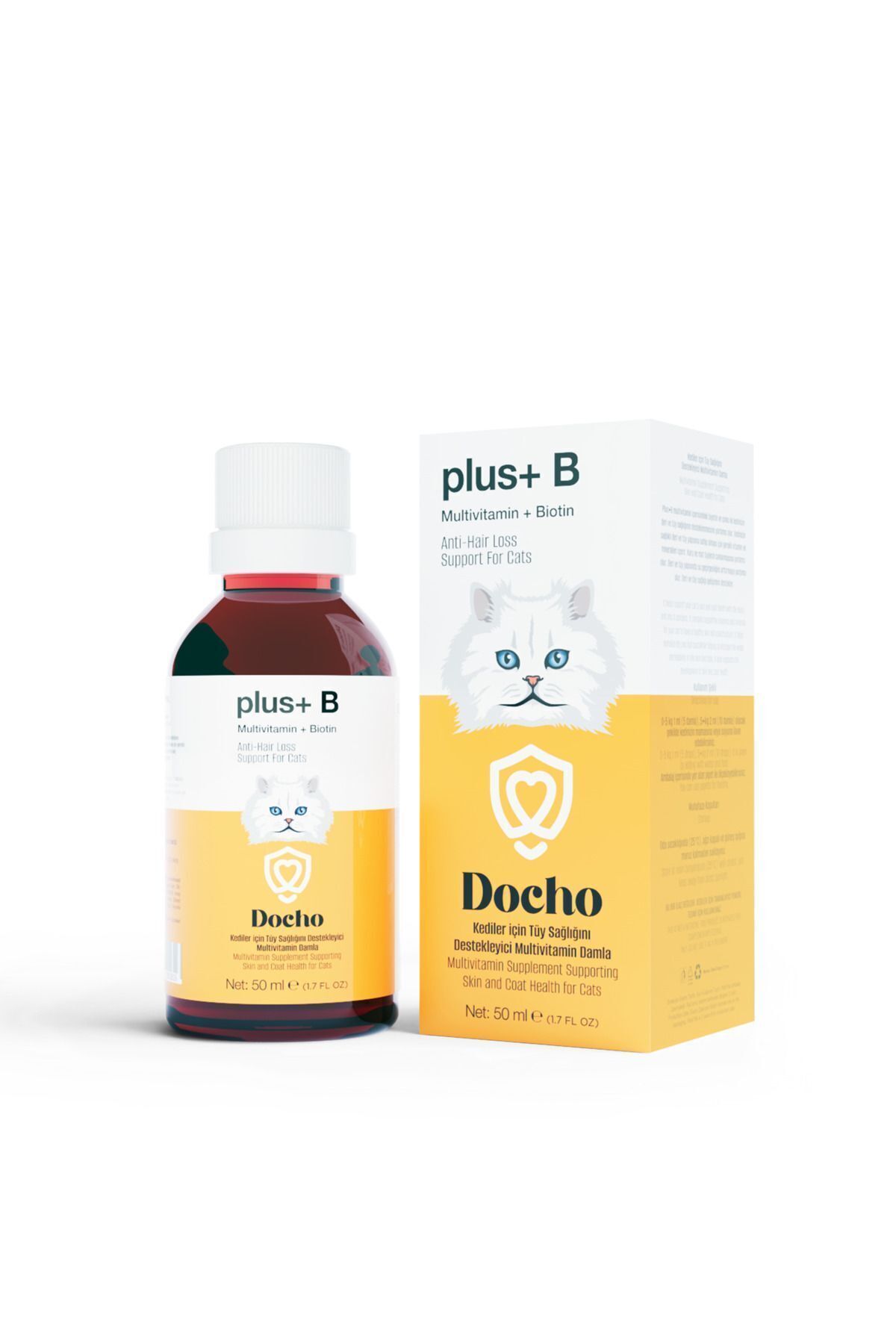 مجموعه مالت گربه ۱۰۰ گرمی و قطره پشتیبان سلامت مو ۵۰ میلی‌لیتری دوچو Docho