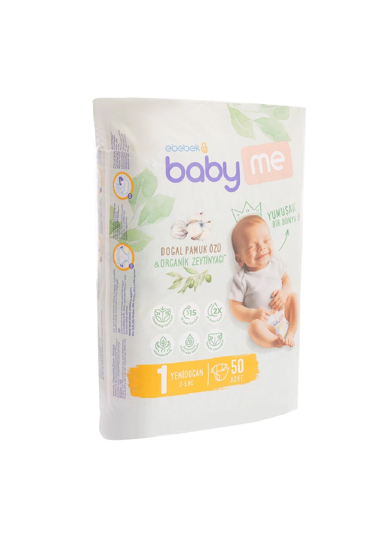 پوشک بچه BABY ME NEWBORN 1 2 5 کیلویی 50 عددی اورجینال Baby Me