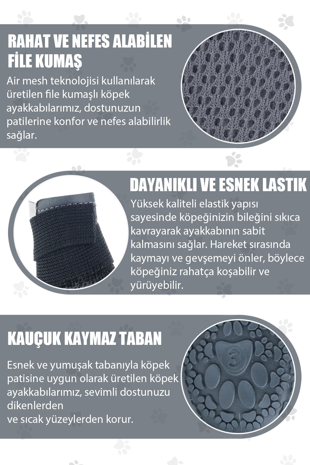 کفش سگ پاوپرینتس PawPrints با زیره لاستیکی ضدلغزش، مشکی