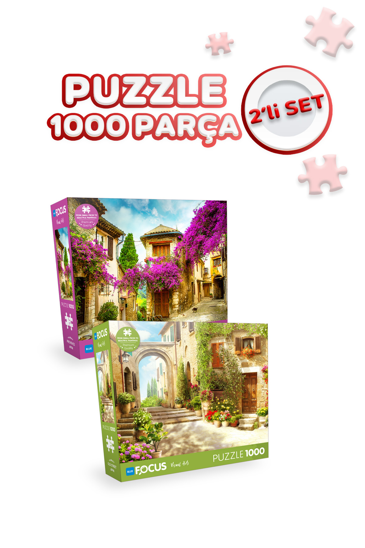 پازل 2 1000 قطعه PROVENCE AND OLD STREET خیابان قدیمی اورجینال Blue Focus
