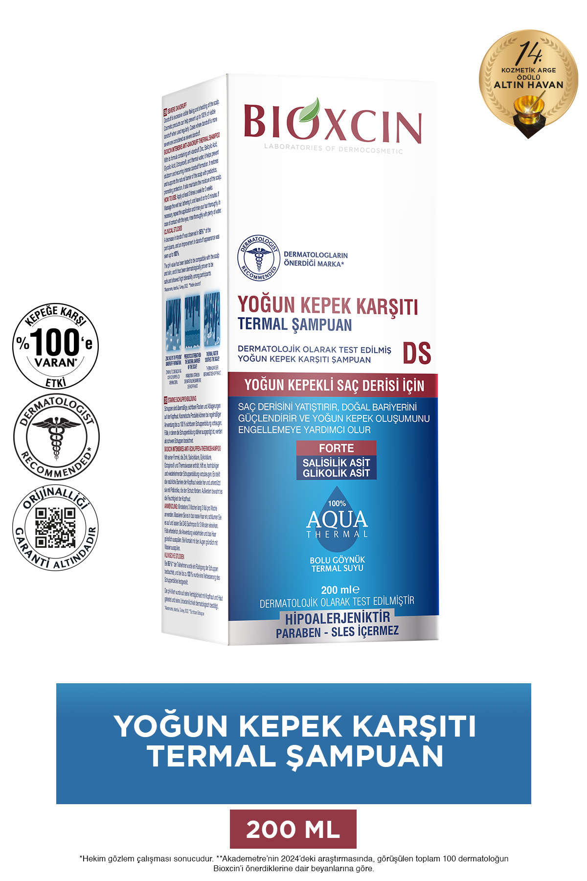 Bioxcin شامپو ضد شوره آب گرم آکواترمال مکمل DS 200 میلی لیتر