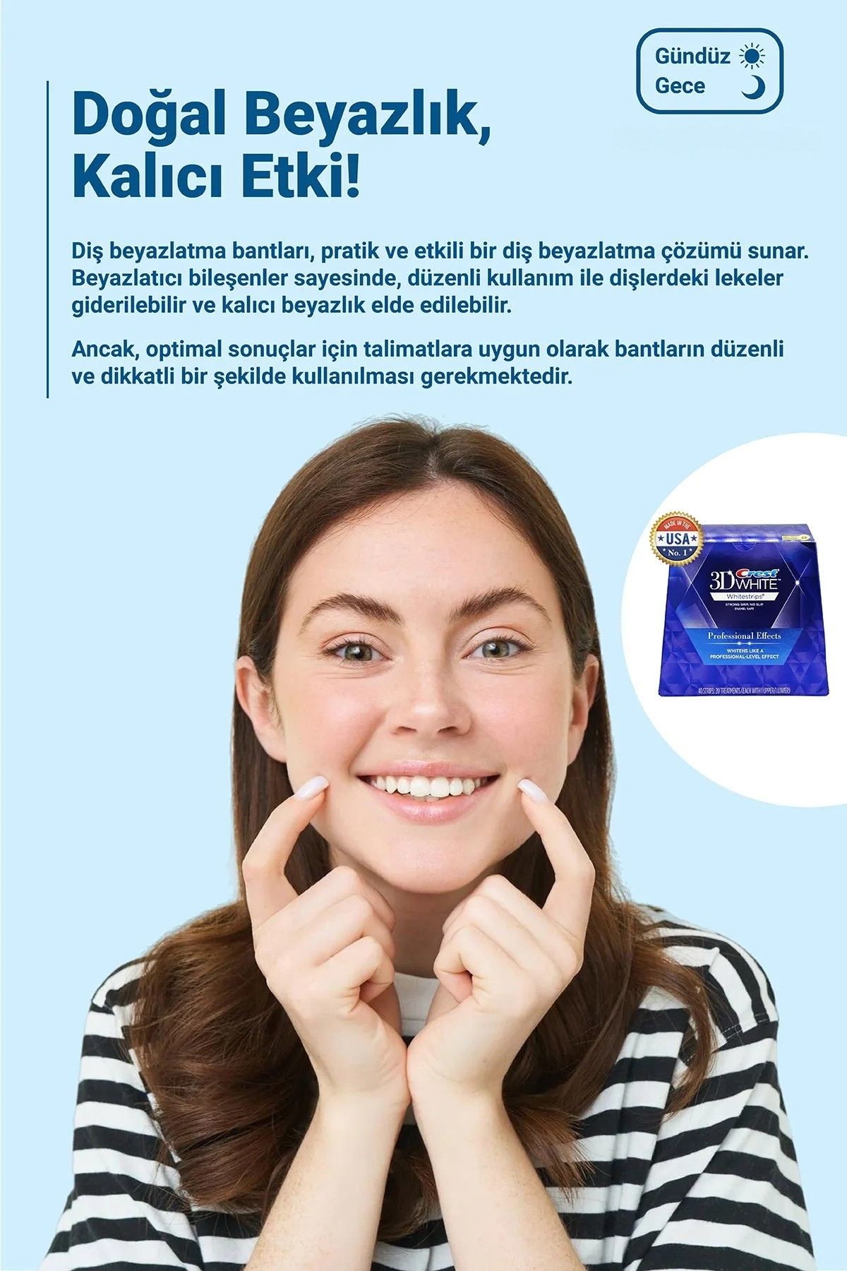 محصولات سفیدکننده دندان نوارهای سفید کننده WHITESTRIPS PROFESSIONAL EFFECTS 12 بسته 24 نوار CREST 3d