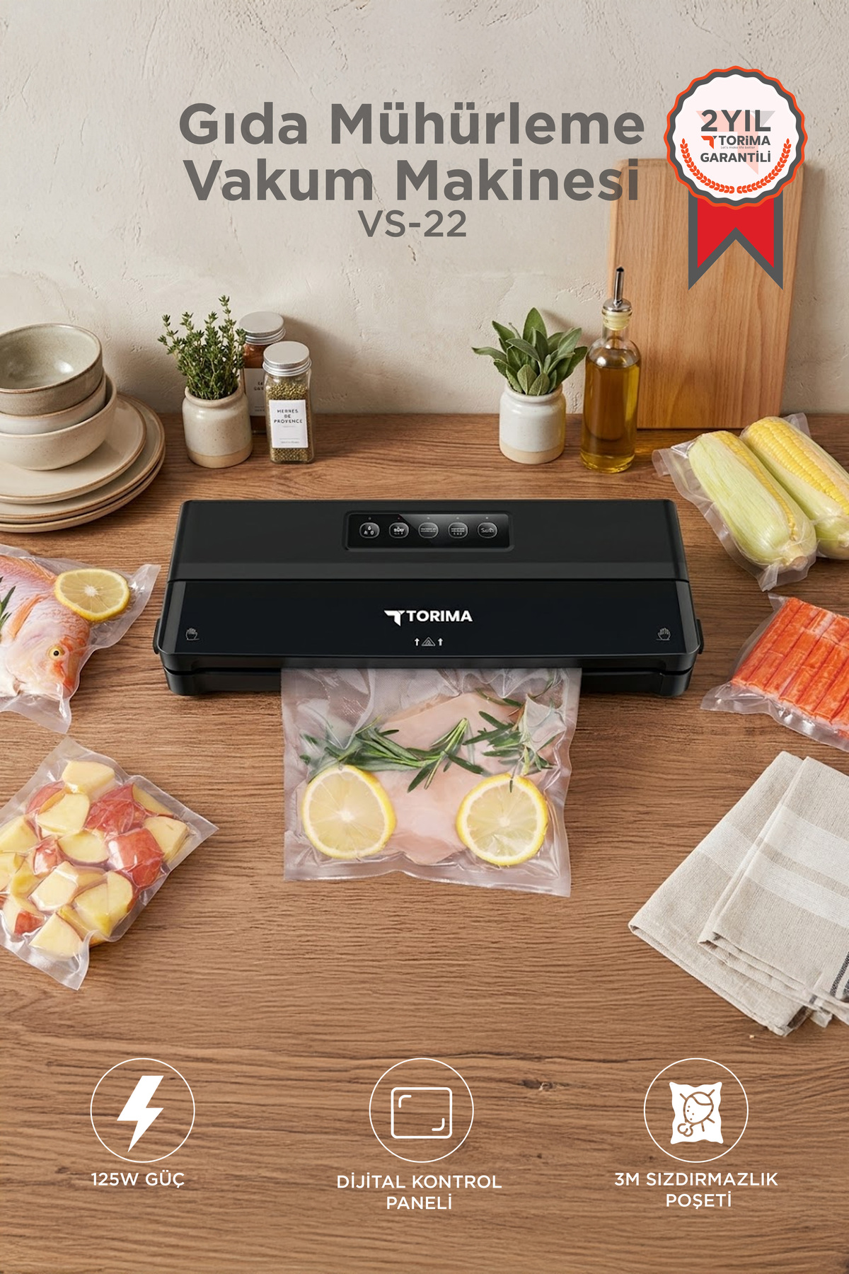دستگاه وکیوم VS 22 مشکی FOOD SEALING MACHINE VACUUM FRESHNESS PRESERVATION HOME RESTAURANT کیسه هدیه اورجینال Torima