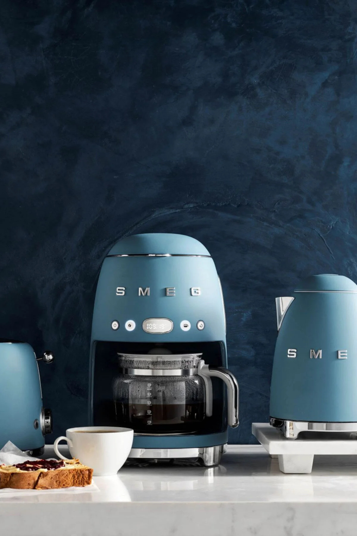 قهوه ساز فیلتری دستگاه فیلتر مات آبی طوفان سبک دهه 50 اورجینال Smeg