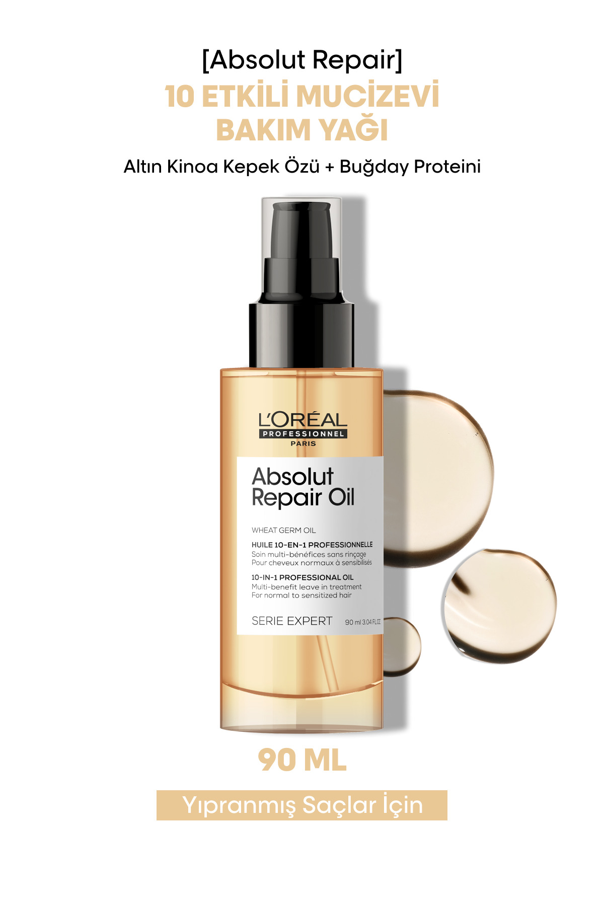 L'oreal Professionnel روغن مراقبت موی معجزه‌آسای 10 در 1 لورآل سری اکسپرت Absolut Repair برای موهای خشک
