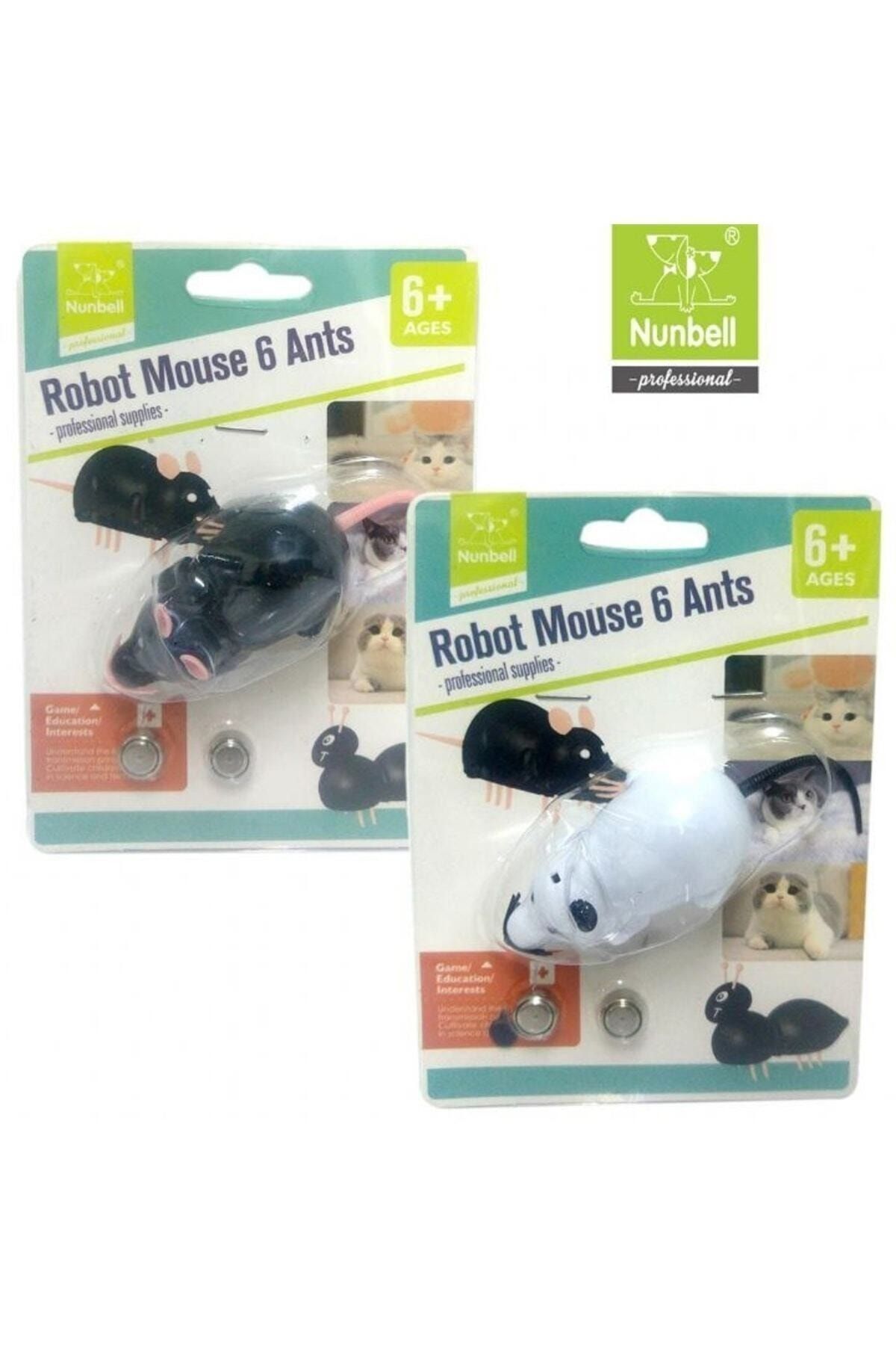 اسباب‌بازی موش متحرک گربه نانبل Nunbell، باتری‌خور با پاهای شبیه مورچه، مدل 520-6001 چندرنگ