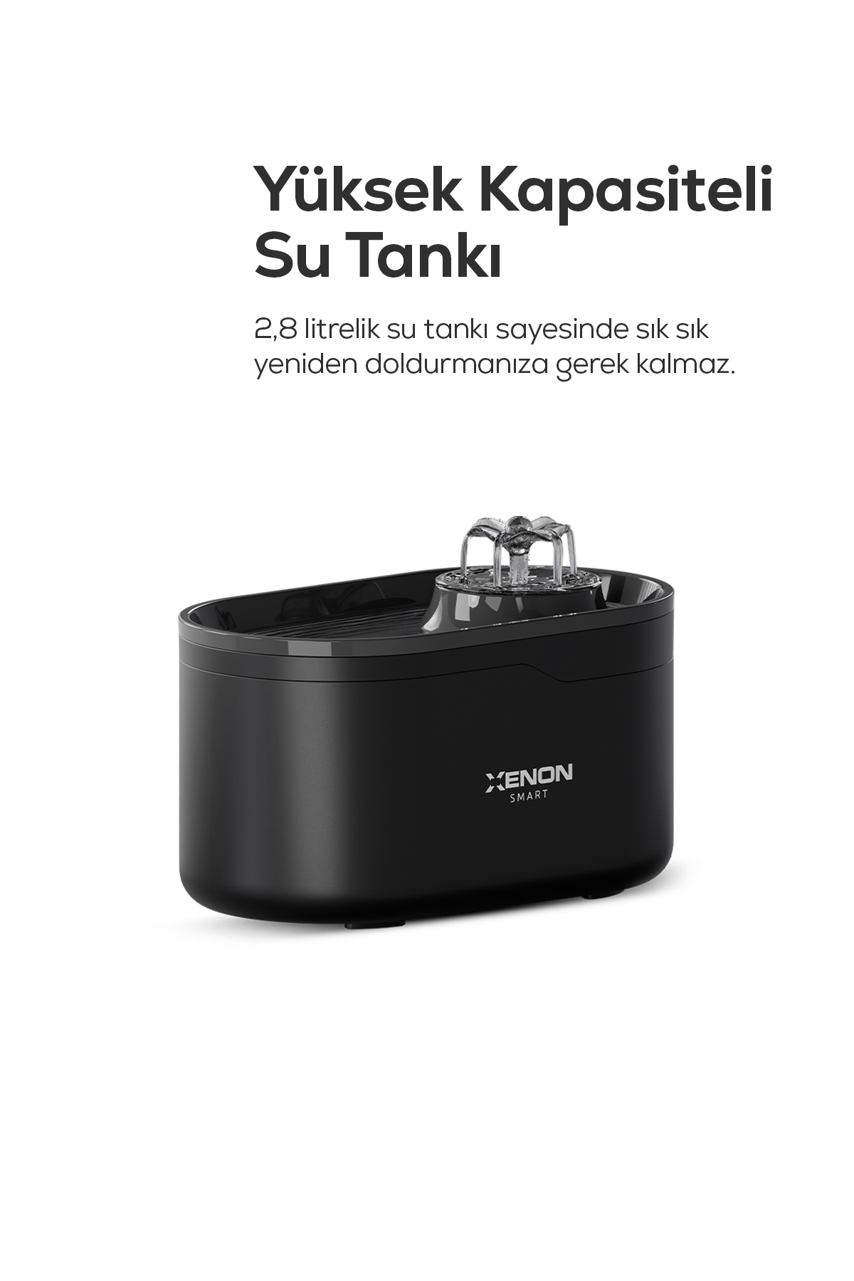 آبخوری فواره‌ای هوشمند گربه زنون اسمارت Xenon Smart، وای‌فای، خودکار و مشکی X8650